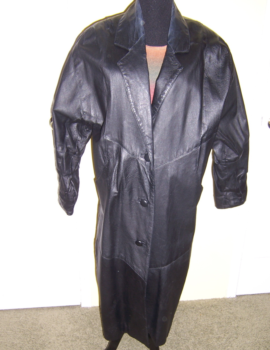 Vintage 1980s Full-Length Leather Coat