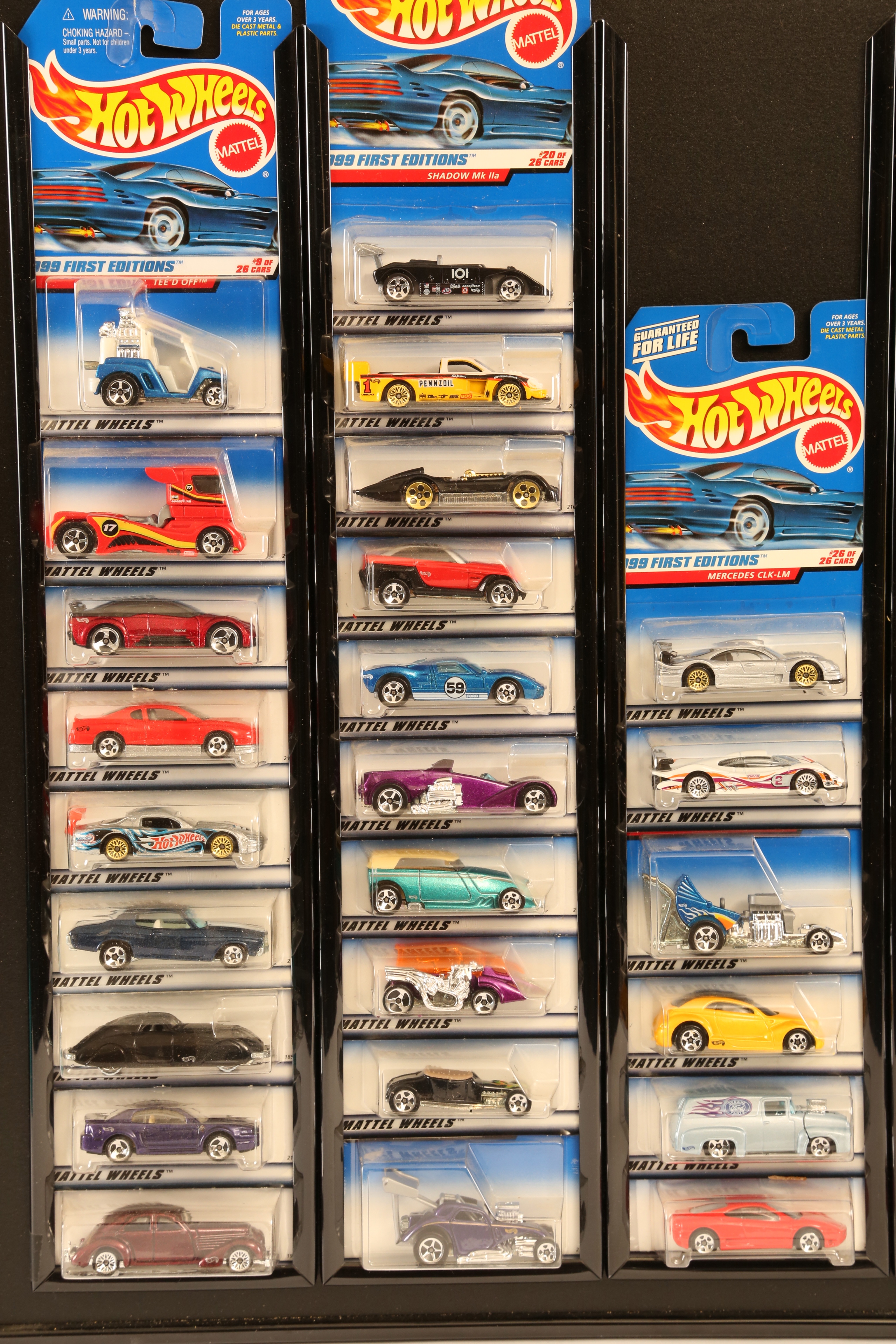 Slit Rack Display with Hot Wheels