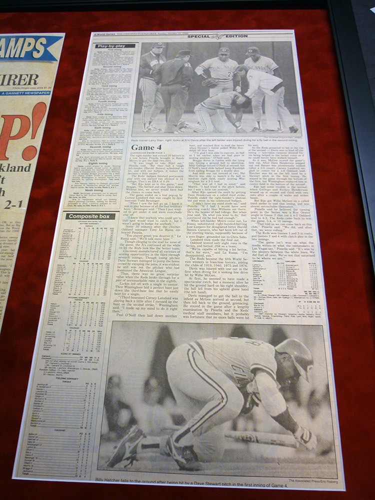 Framed Original 1990 Reds World Series Cincinnati Enquirer Newspaper