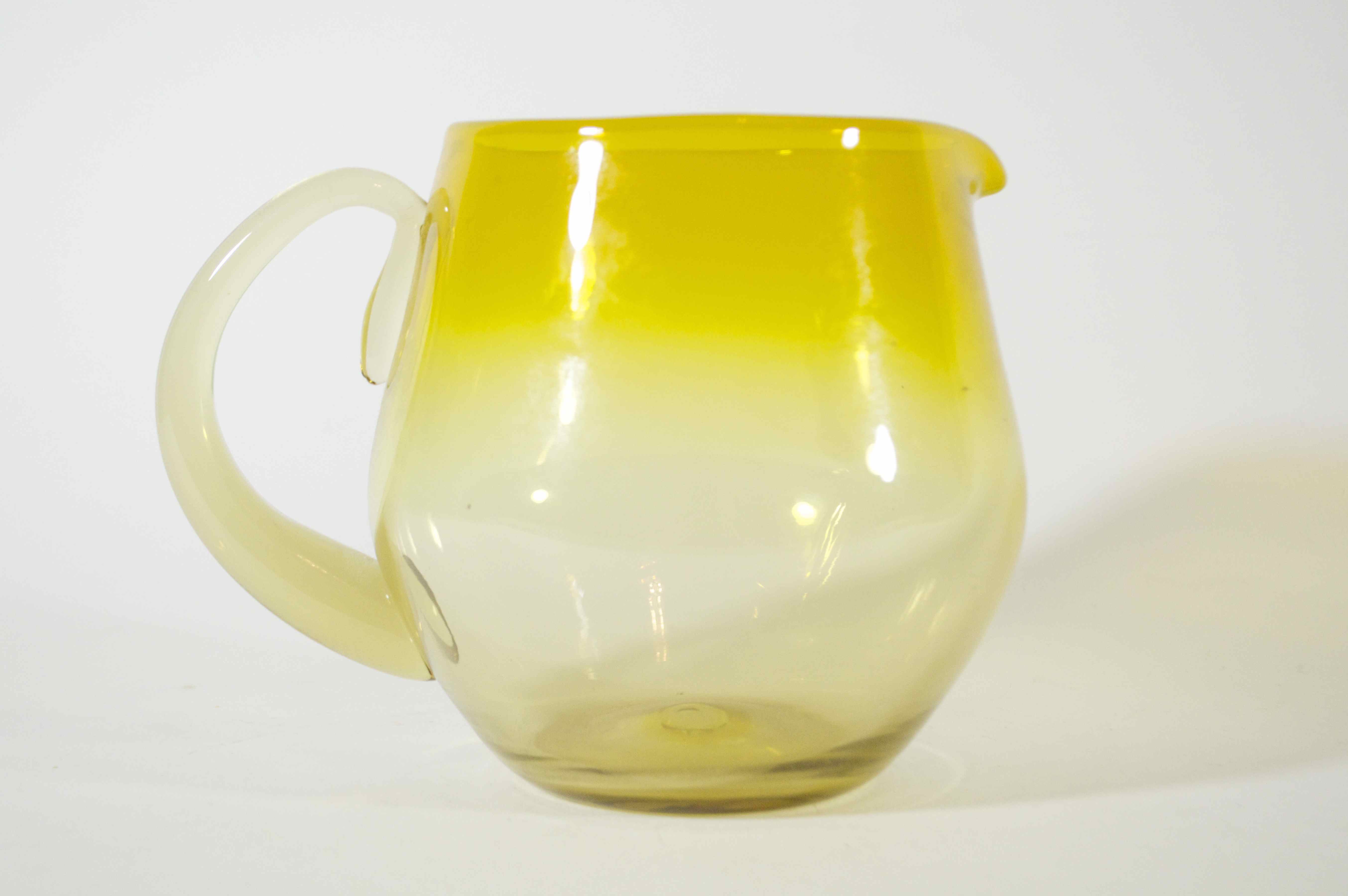 Blenko Ombre Gold Pitcher with Handle