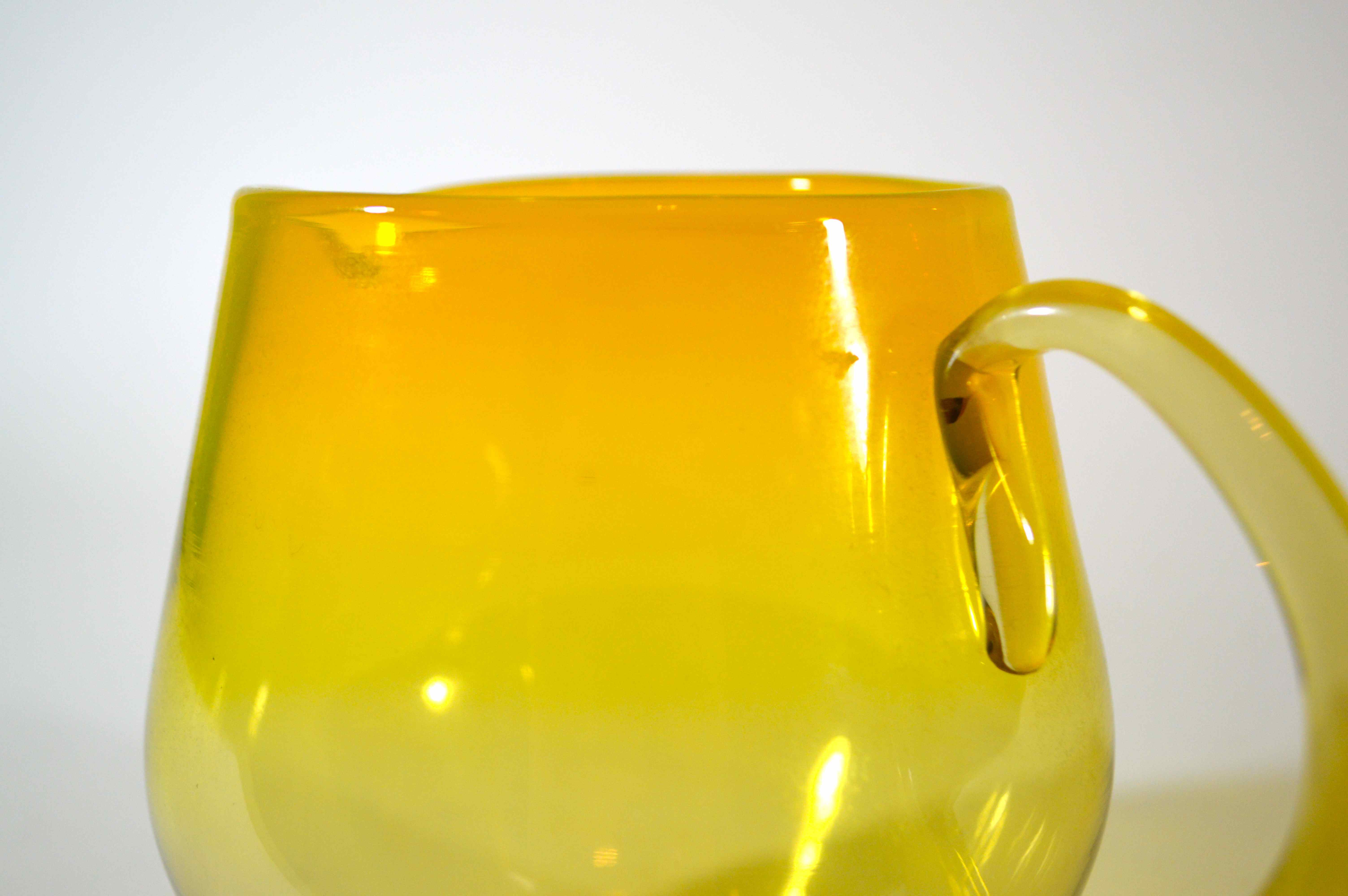 Blenko Ombre Gold Pitcher with Handle