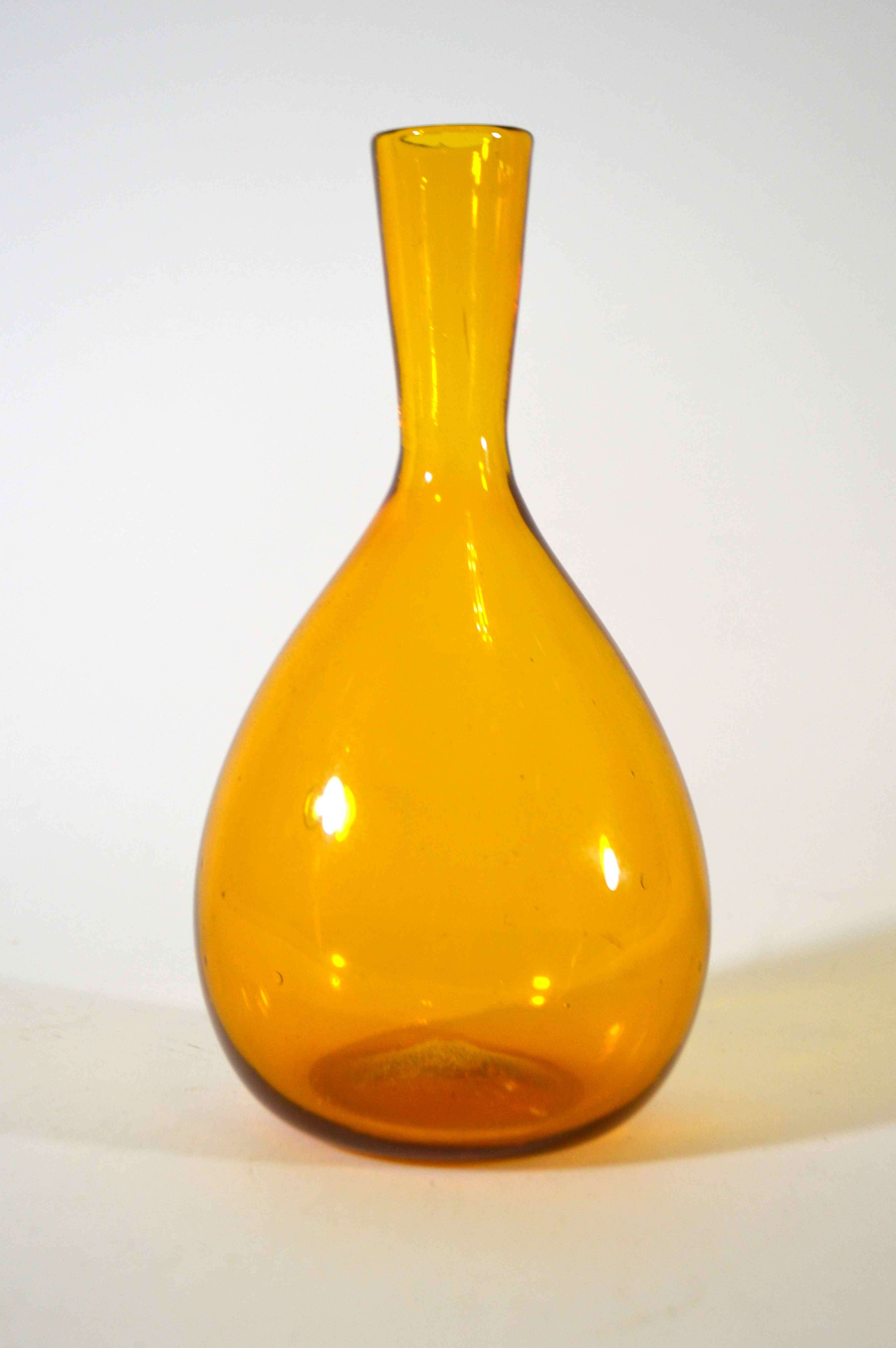 Blenko Amber Colored Vase