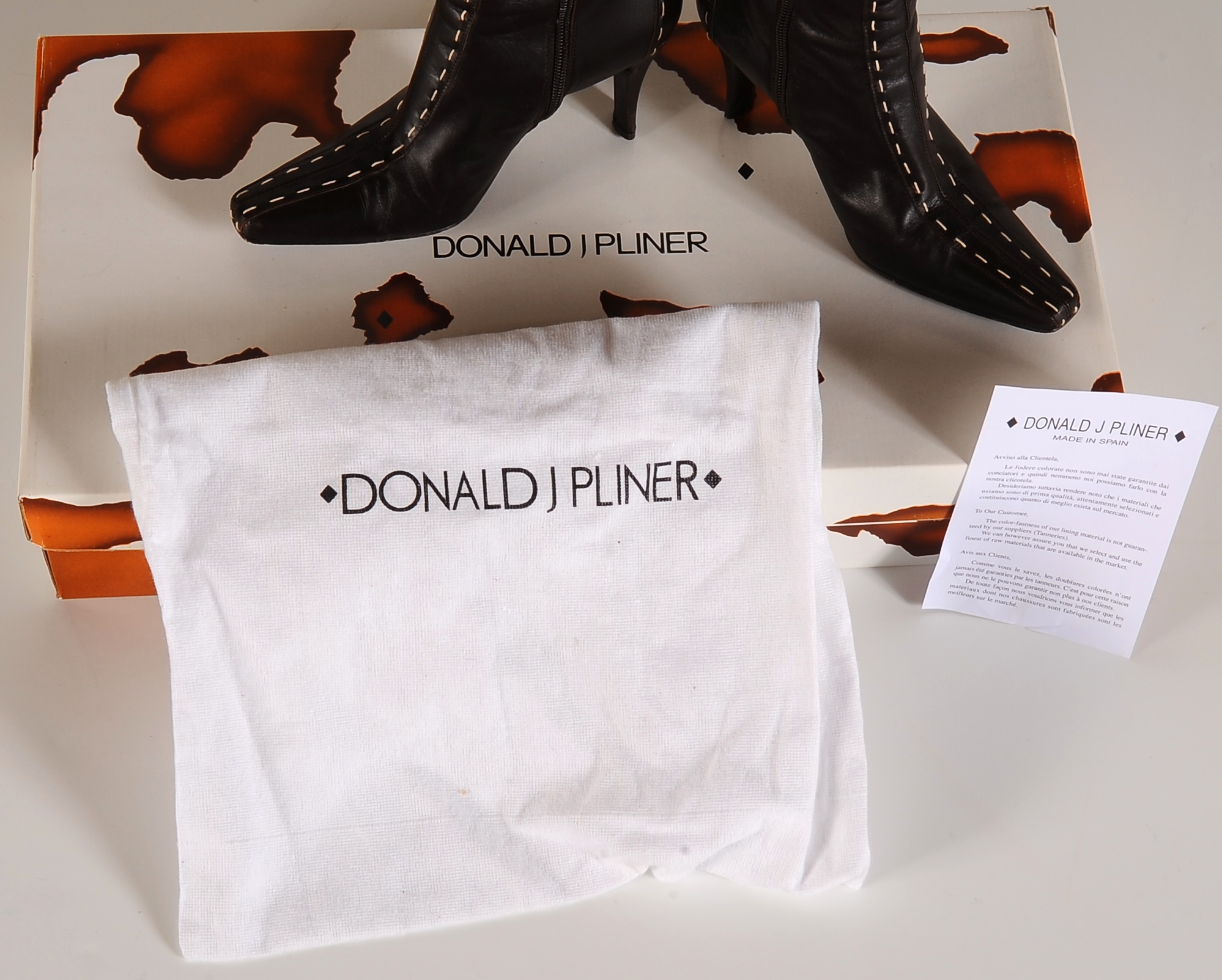 Donald J Pliner Brown Leather Calf Boots