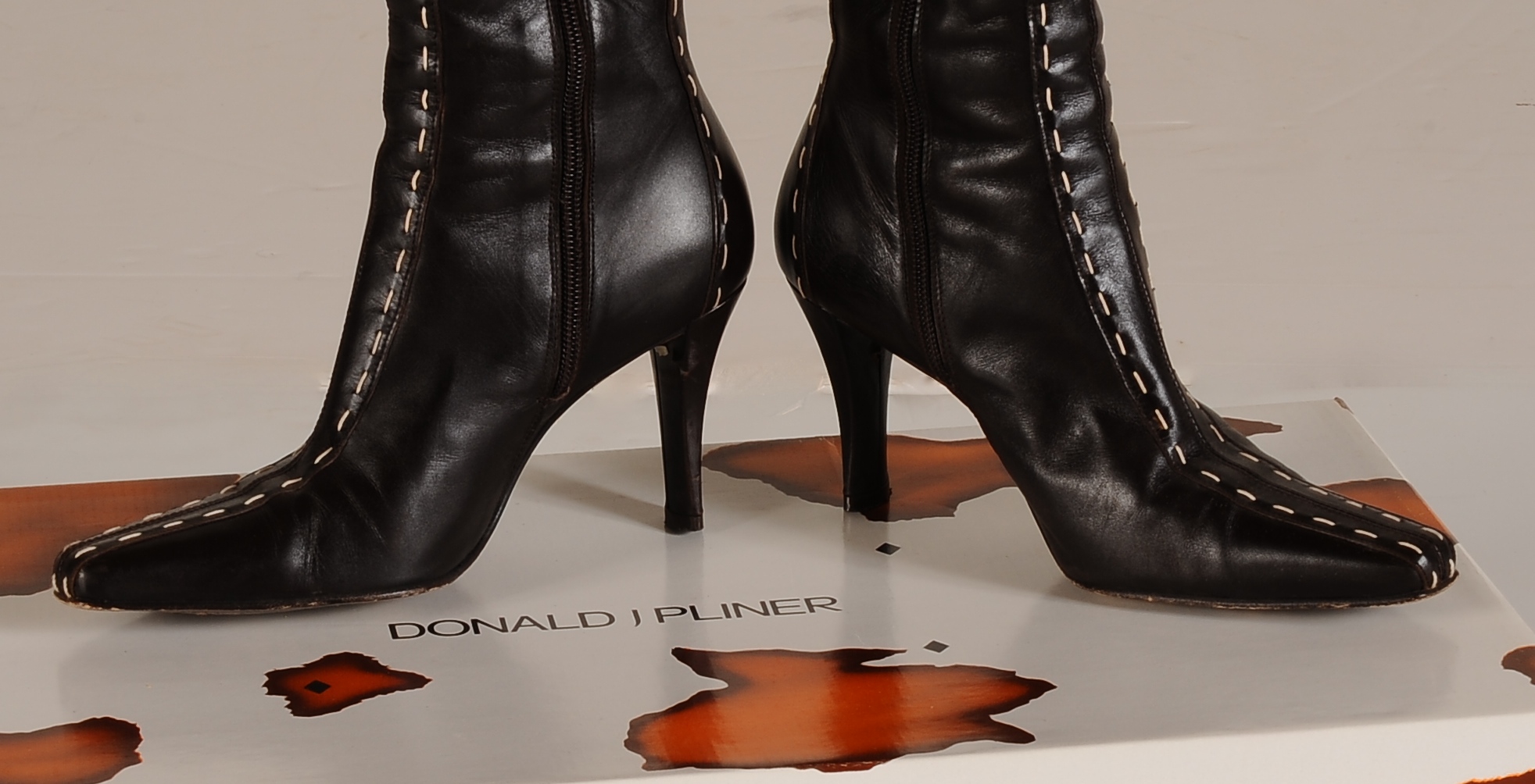 Donald J Pliner Brown Leather Calf Boots