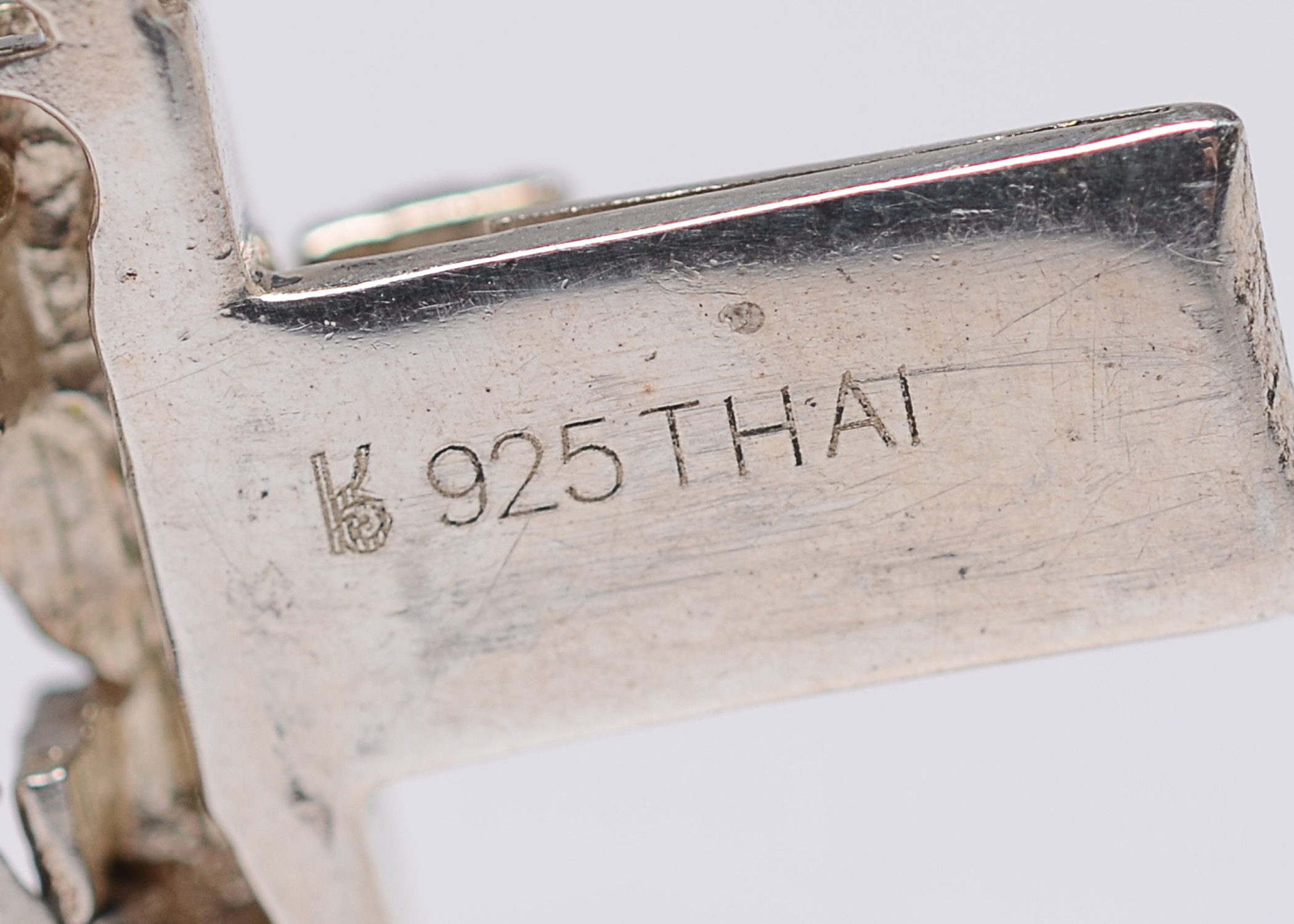 Sterling Silver Marcasite and Garnet Bracelet