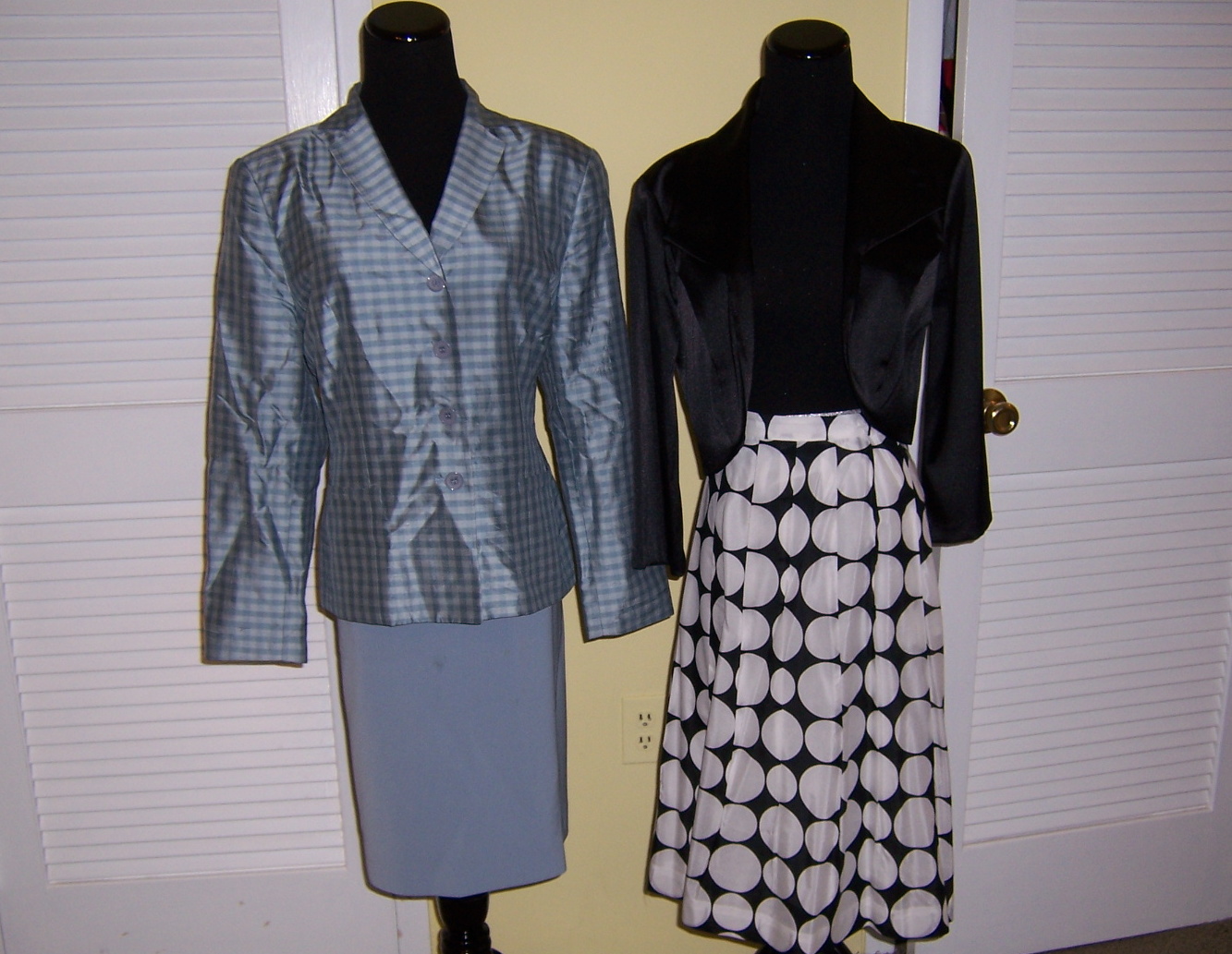 Anne Klein Dot Skirt and Kasper Ice Blue Suit