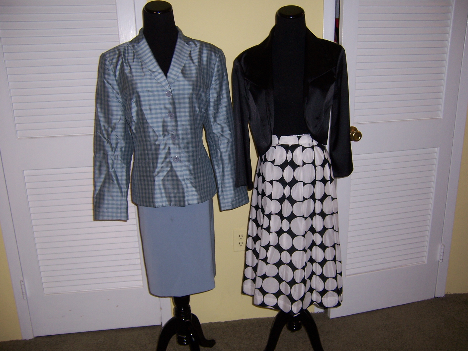 Anne Klein Dot Skirt and Kasper Ice Blue Suit