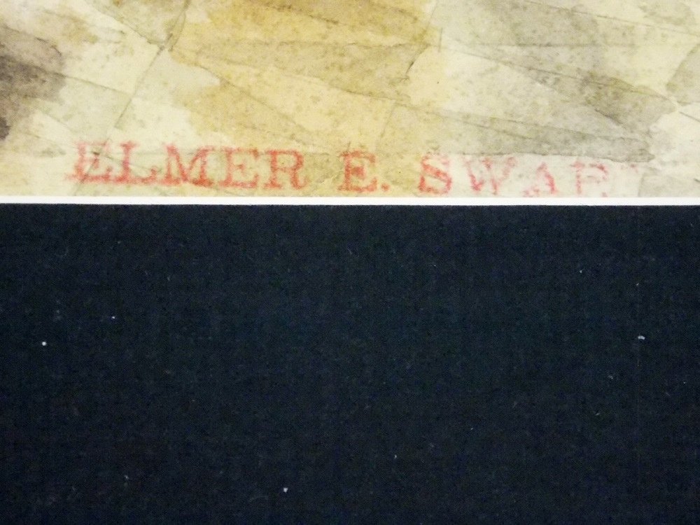 An Original 20th Century Watercolor Interior by Scenic Artist Elmer Swart