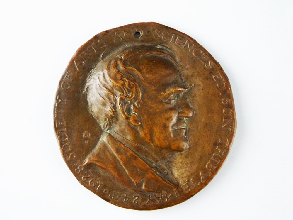 A Rare Bronze "Society of Arts and Sciences Edison Tribute" 1928 Medal