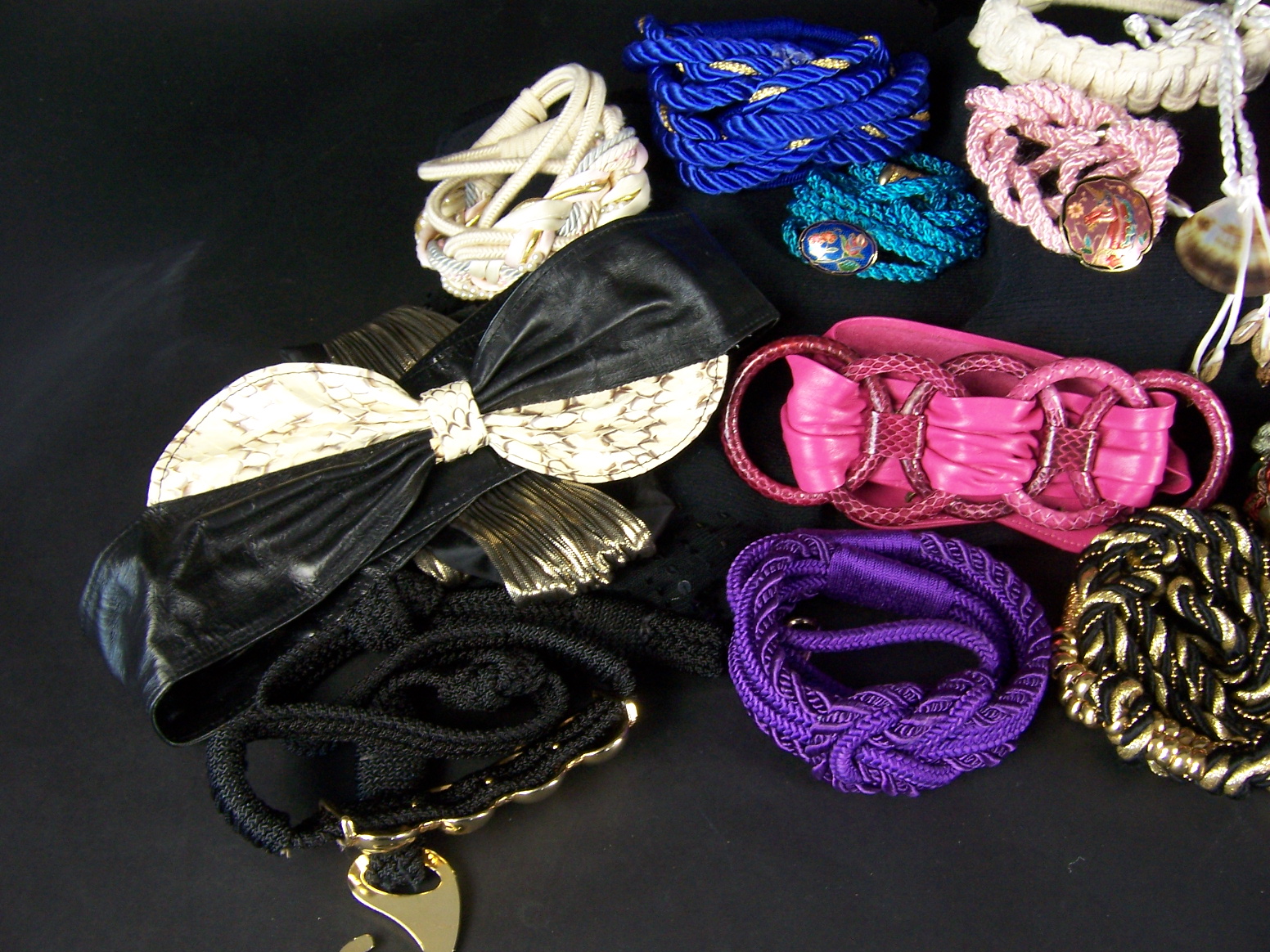 Nineteen Vintage 1980s Belts 