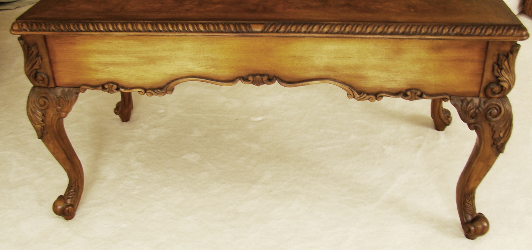 Queen Anne Style Ornate Writing Desk 