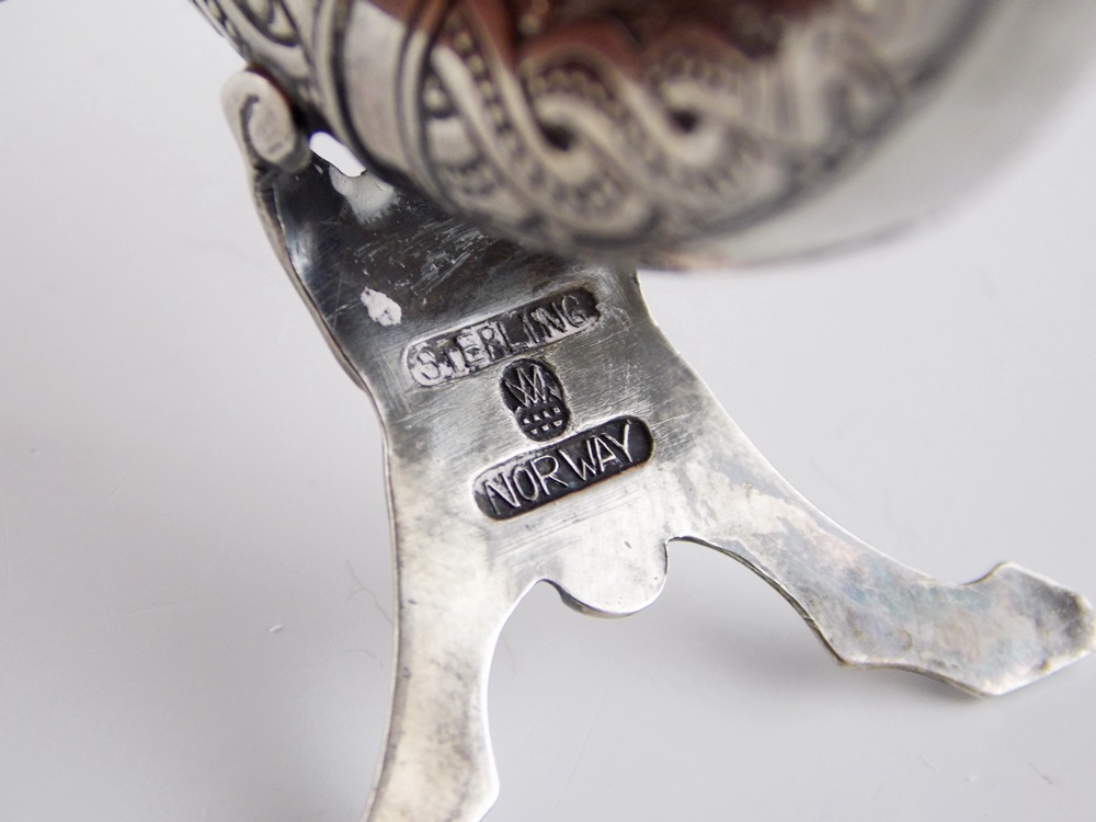 Charming Vintage Viking Revival Sterling Silver Salts