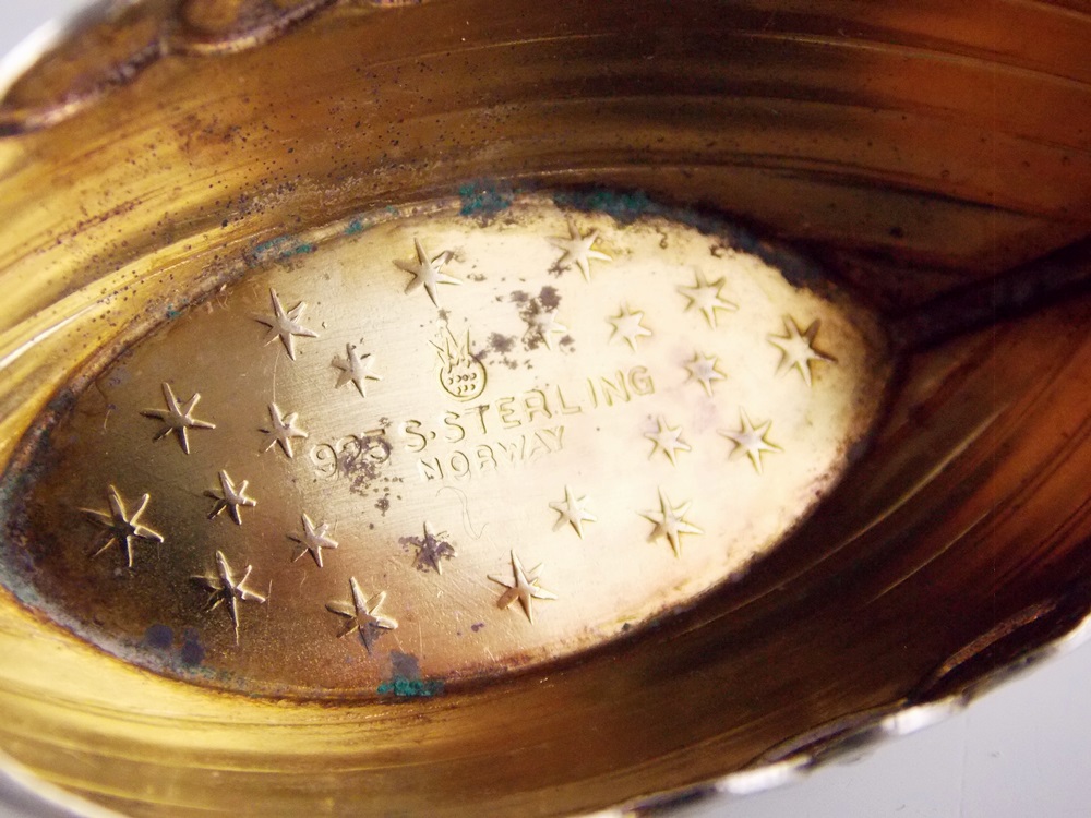 Charming Vintage Viking Revival Sterling Silver Salts