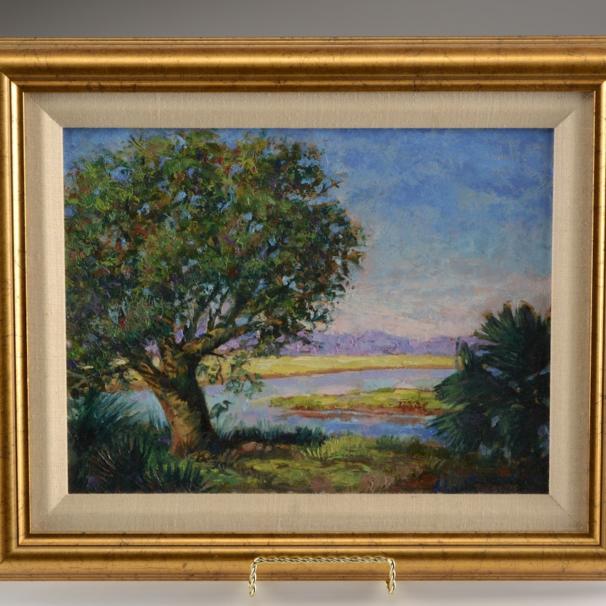 Original Ralph Ricketts Oil On Academy Board Painting