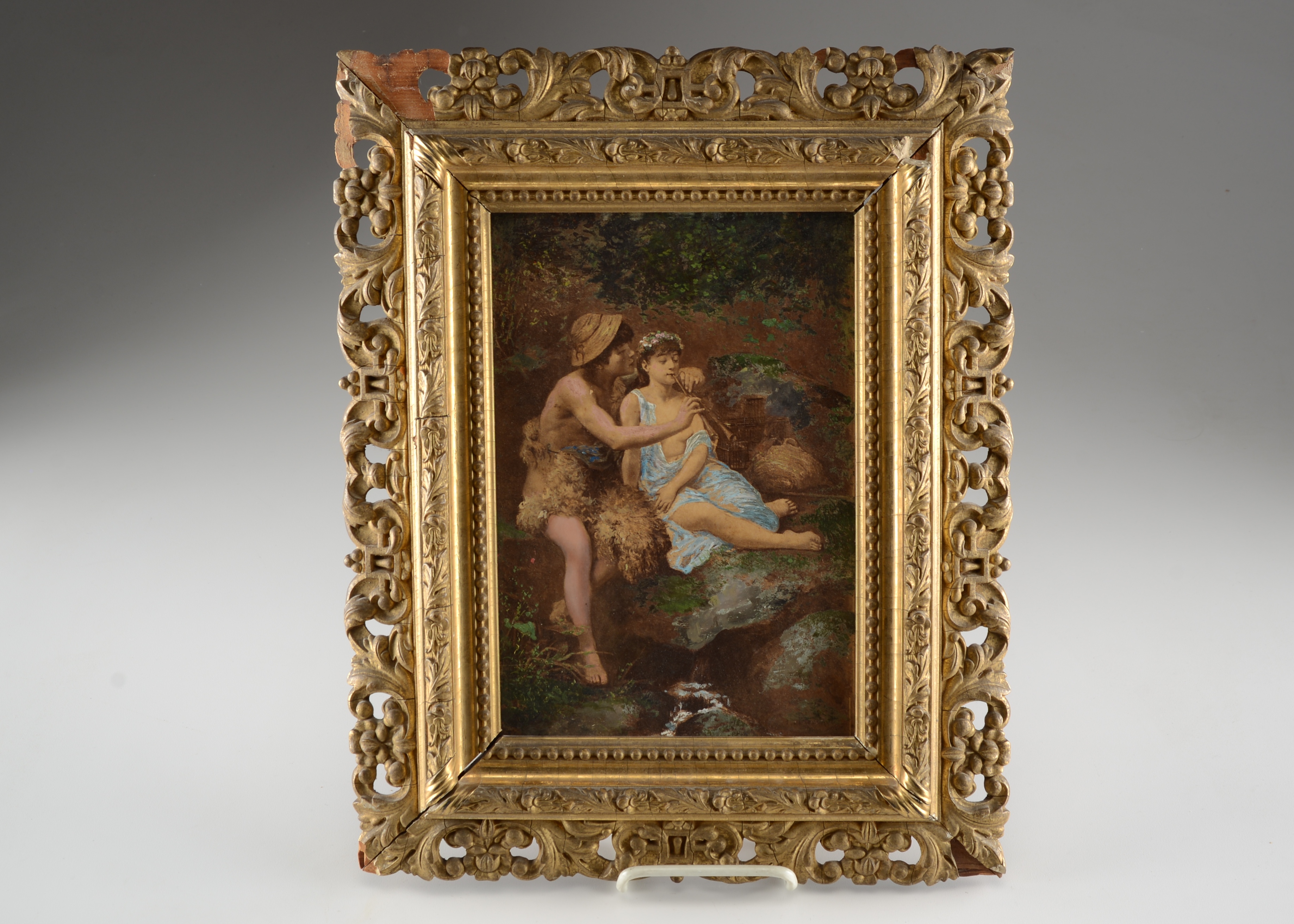 Original Victorian Era Hand-Painted Print