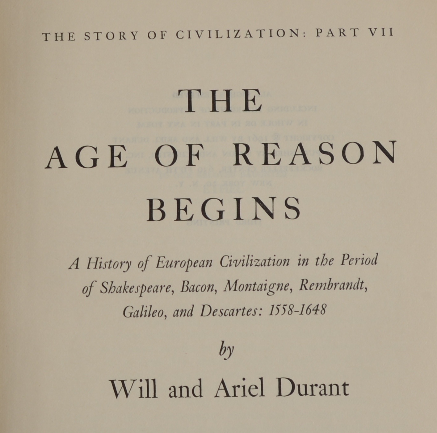 Four Library Collection Hardbound Books "The Story of Civilization" Series