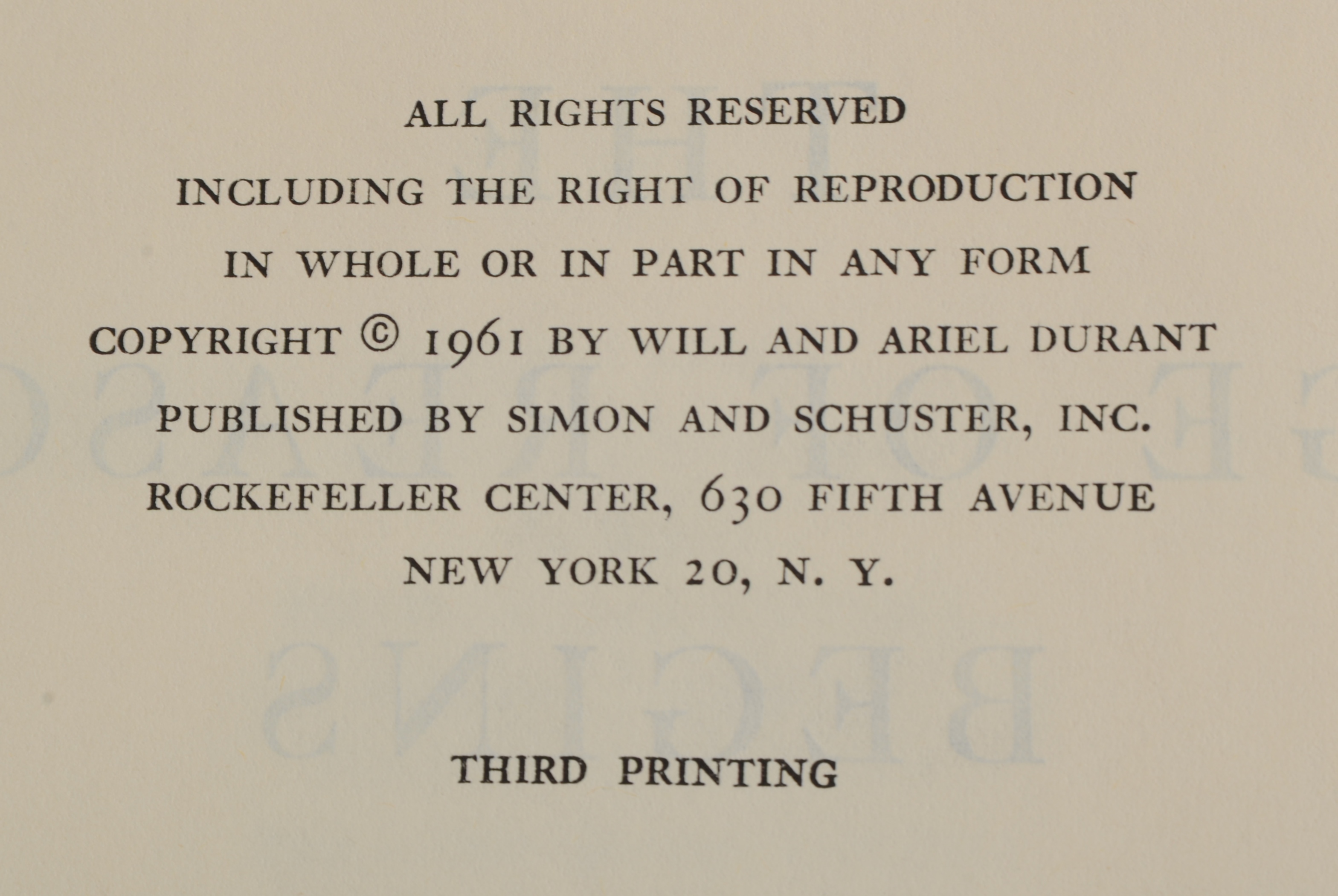 Four Library Collection Hardbound Books "The Story of Civilization" Series