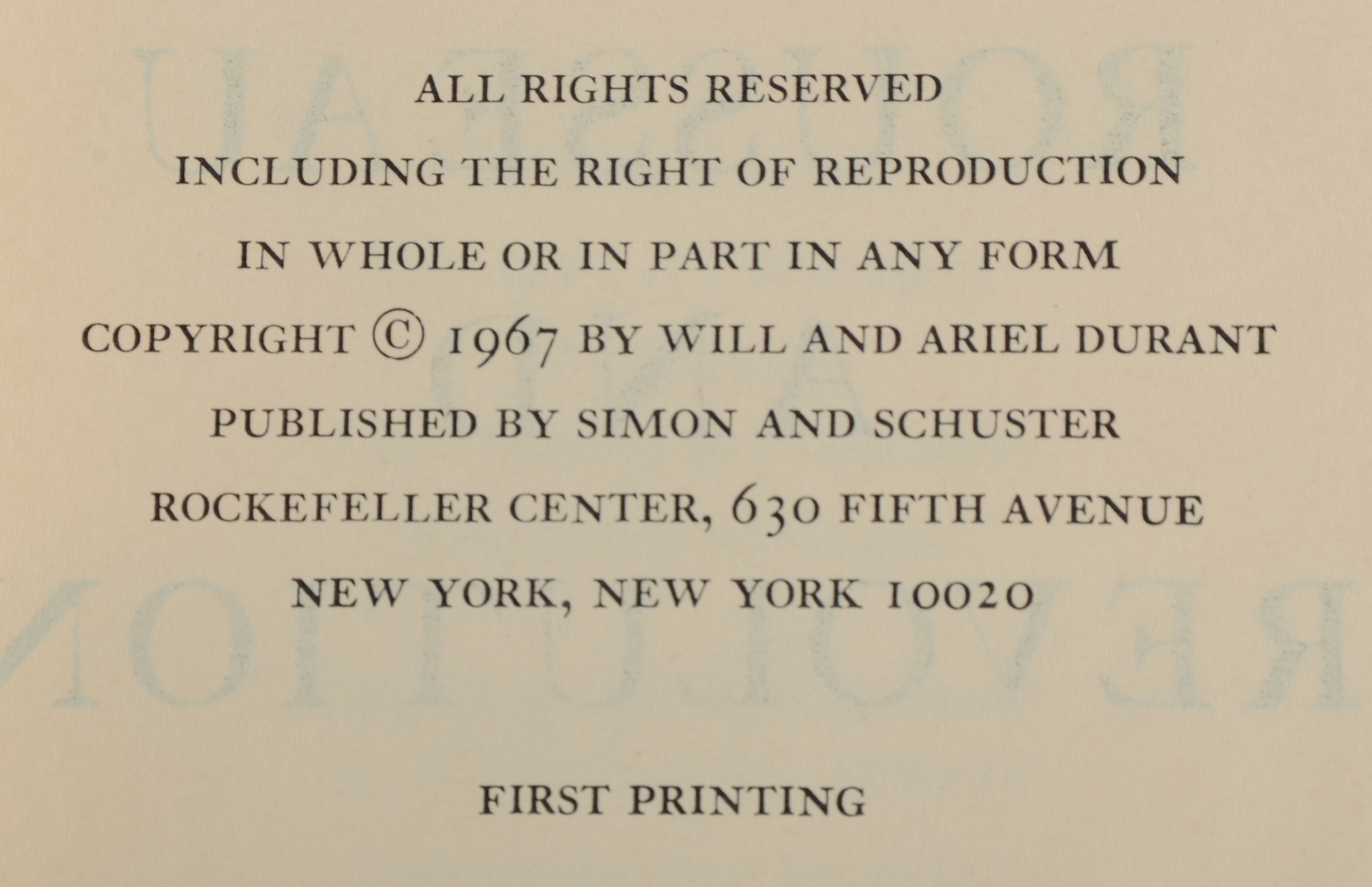 Four Library Collection Hardbound Books "The Story of Civilization" Series