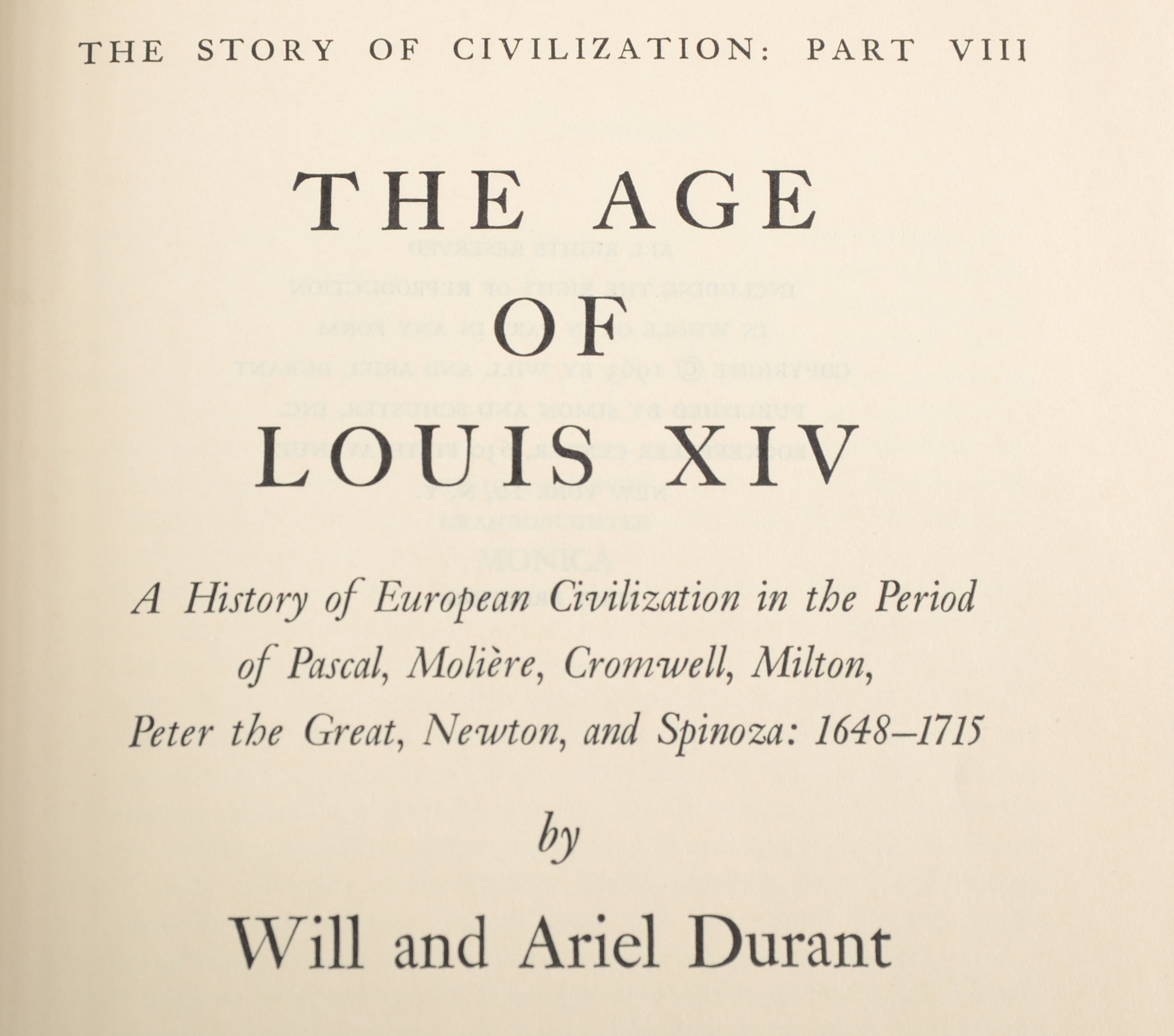 Four Library Collection Hardbound Books "The Story of Civilization" Series