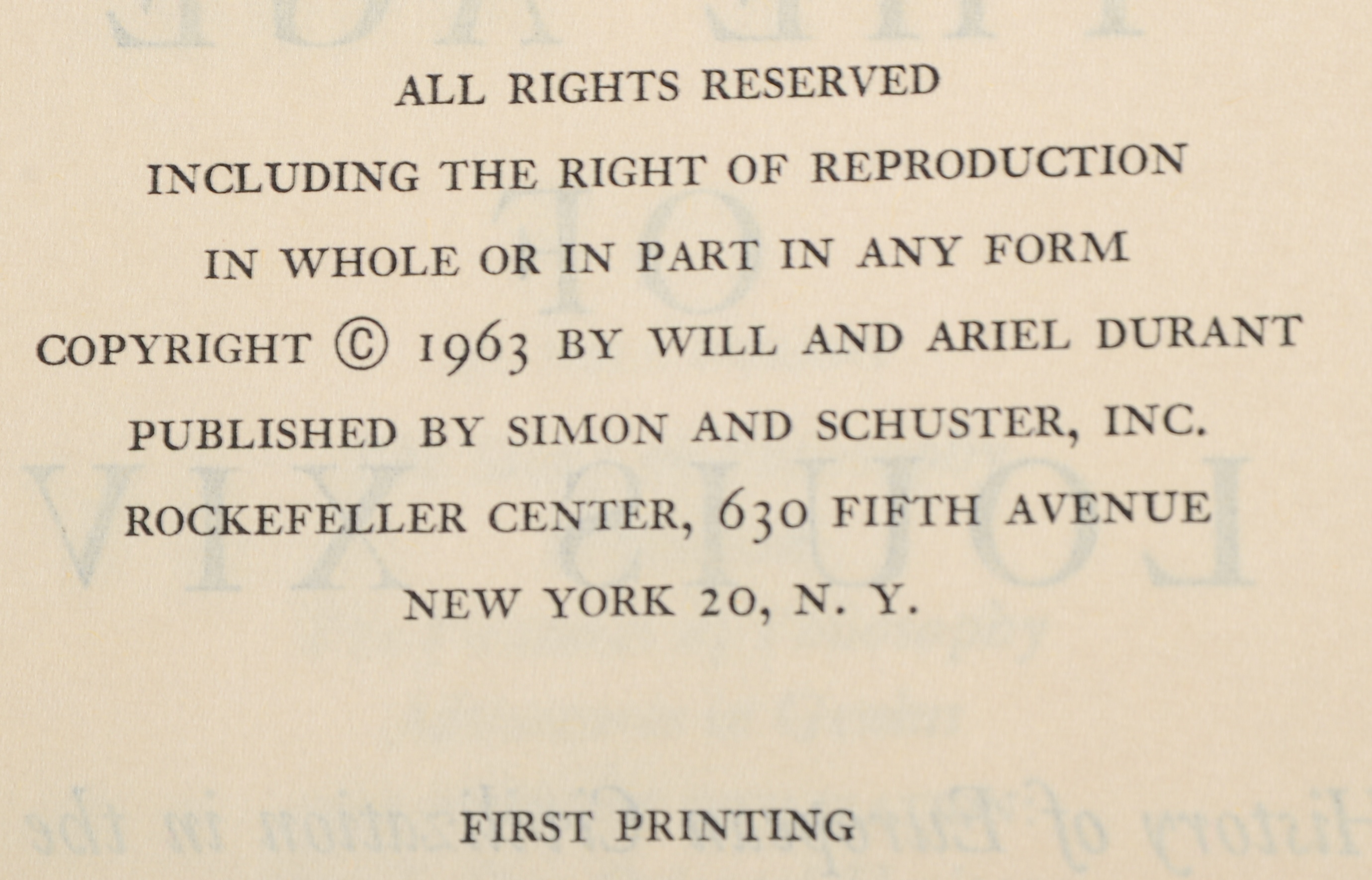 Four Library Collection Hardbound Books "The Story of Civilization" Series