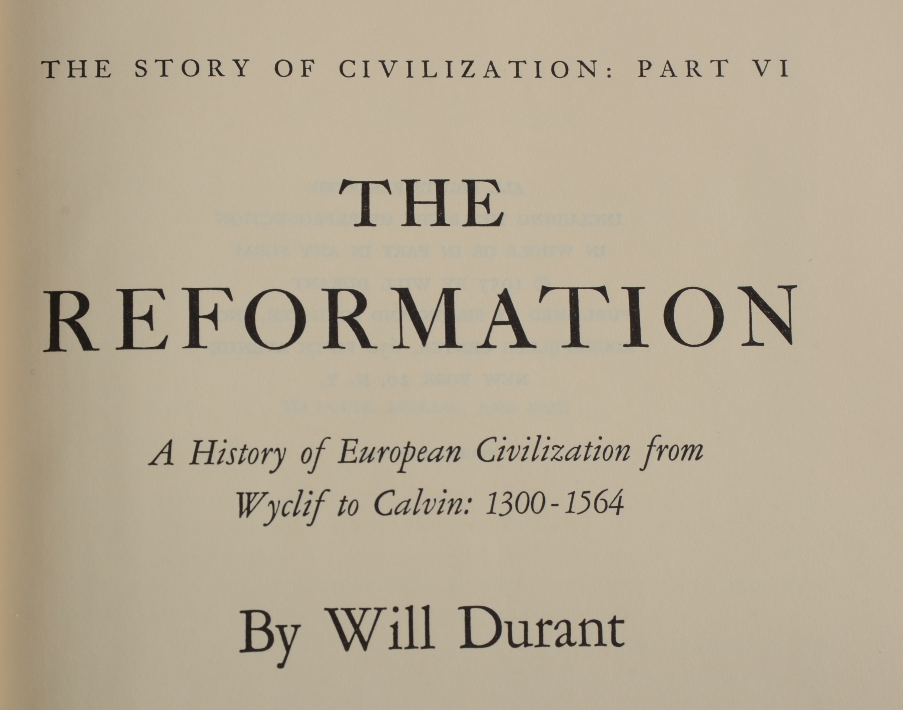 Four Library Collection Hardbound Books "The Story of Civilization" Series