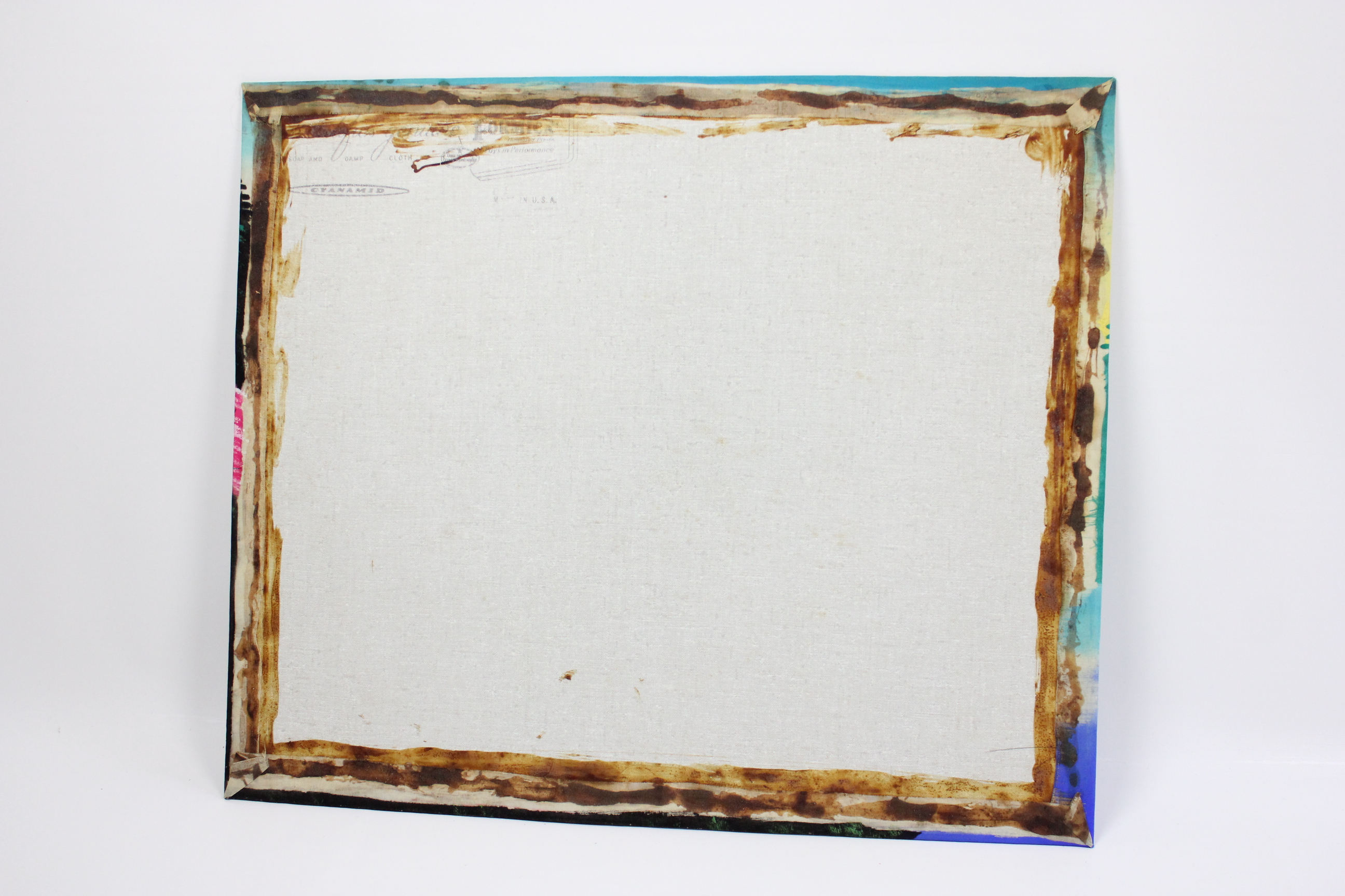 Set of Two Vintage Silkscreen Prints on Canvas