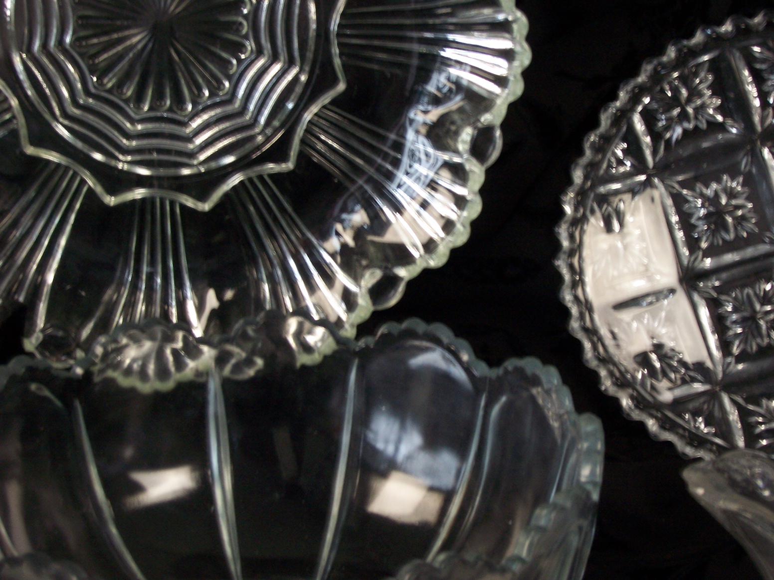 Five Vintage Mid Century Glass Serving Bowls