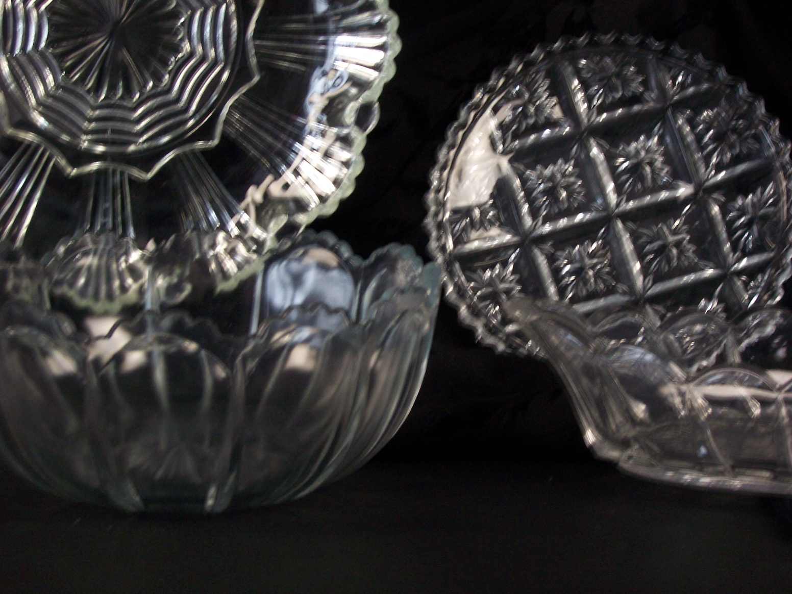 Five Vintage Mid Century Glass Serving Bowls