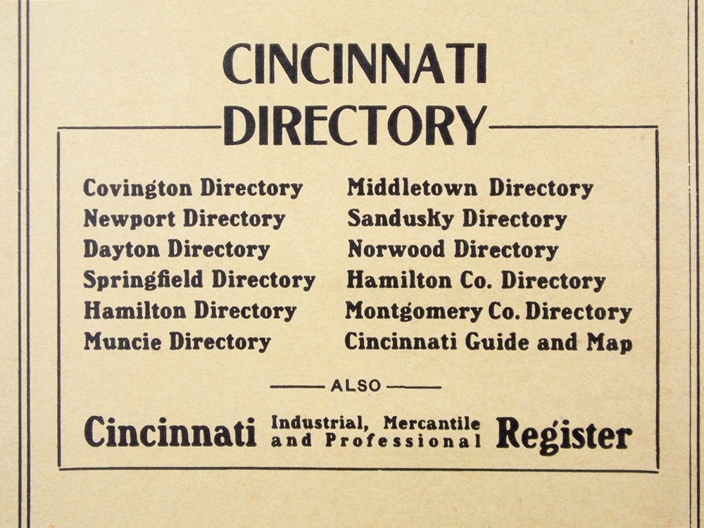 Vintage 1924 and 1937 Cincinnati and Norwood Directories