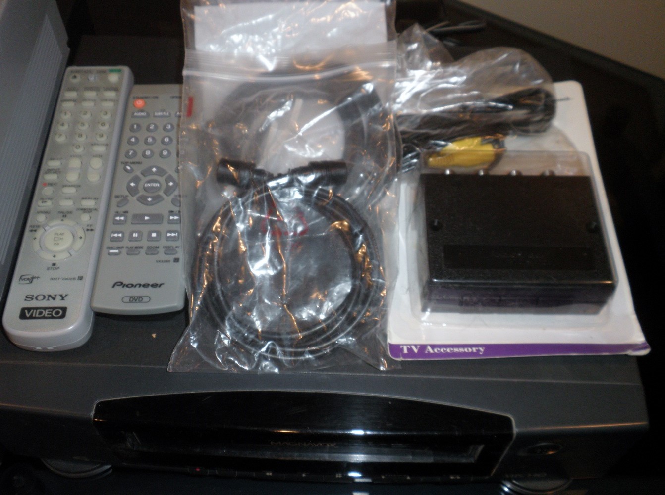  Pioneer DVD Player, Sony VCR Player, Magnavox VCR Recorder