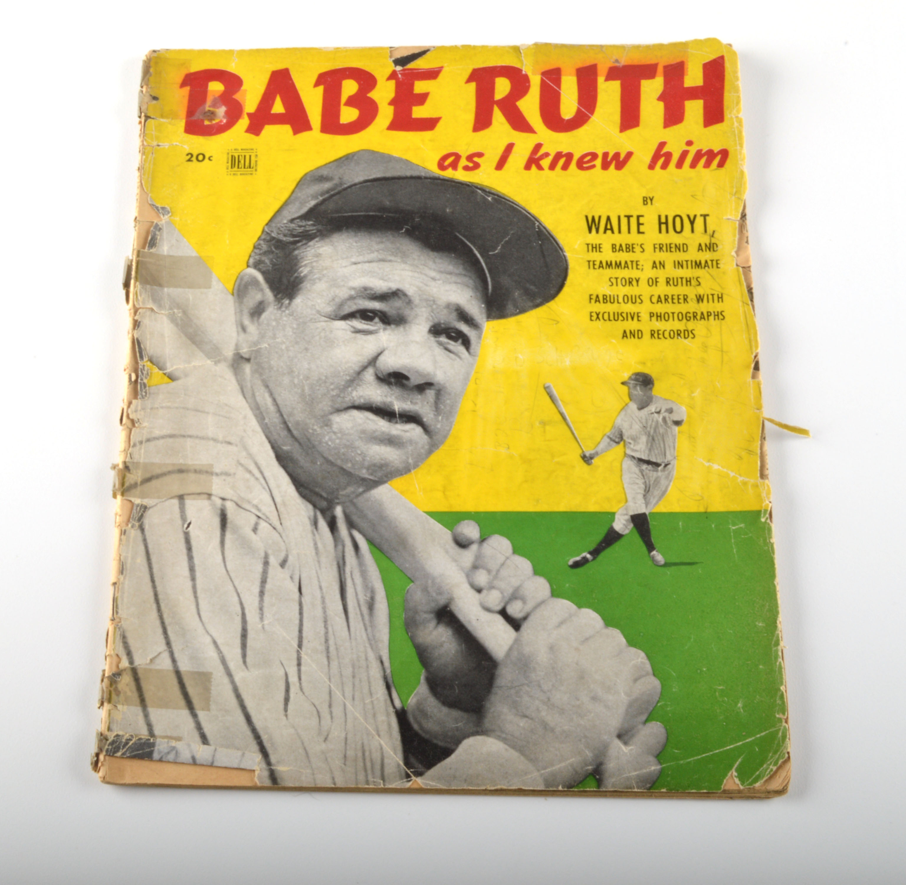 Vintage Waite Hoyt "Babe Ruth As I knew Him" Magazine and Two Babe Ruth Plates