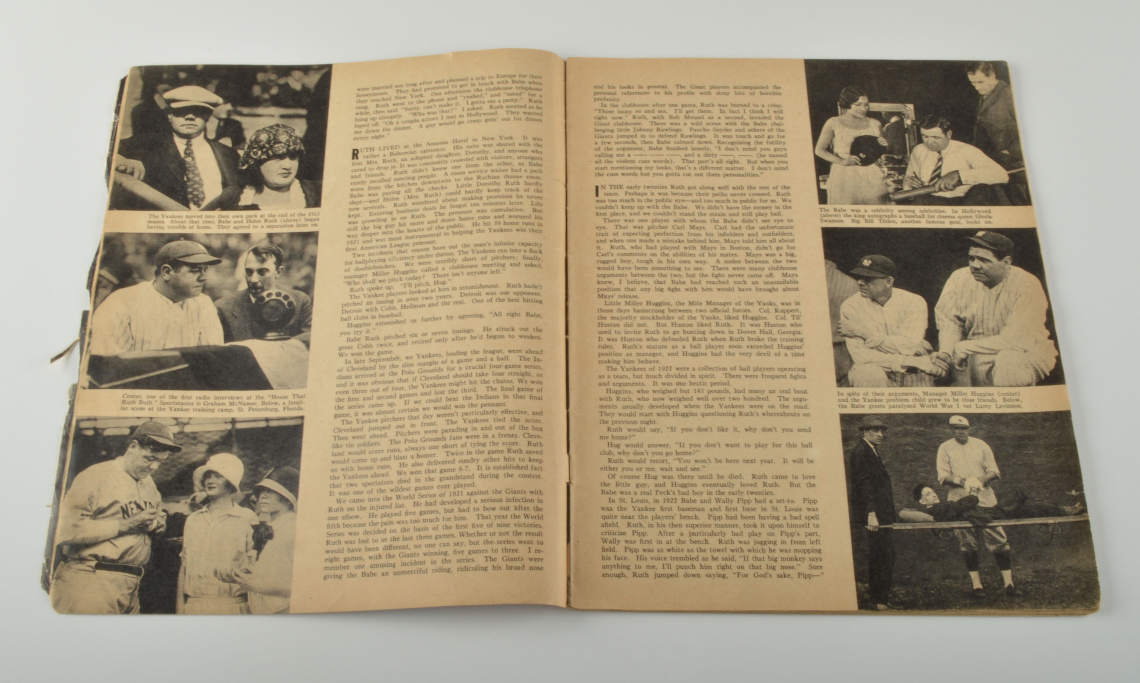 Vintage Waite Hoyt "Babe Ruth As I knew Him" Magazine and Two Babe Ruth Plates