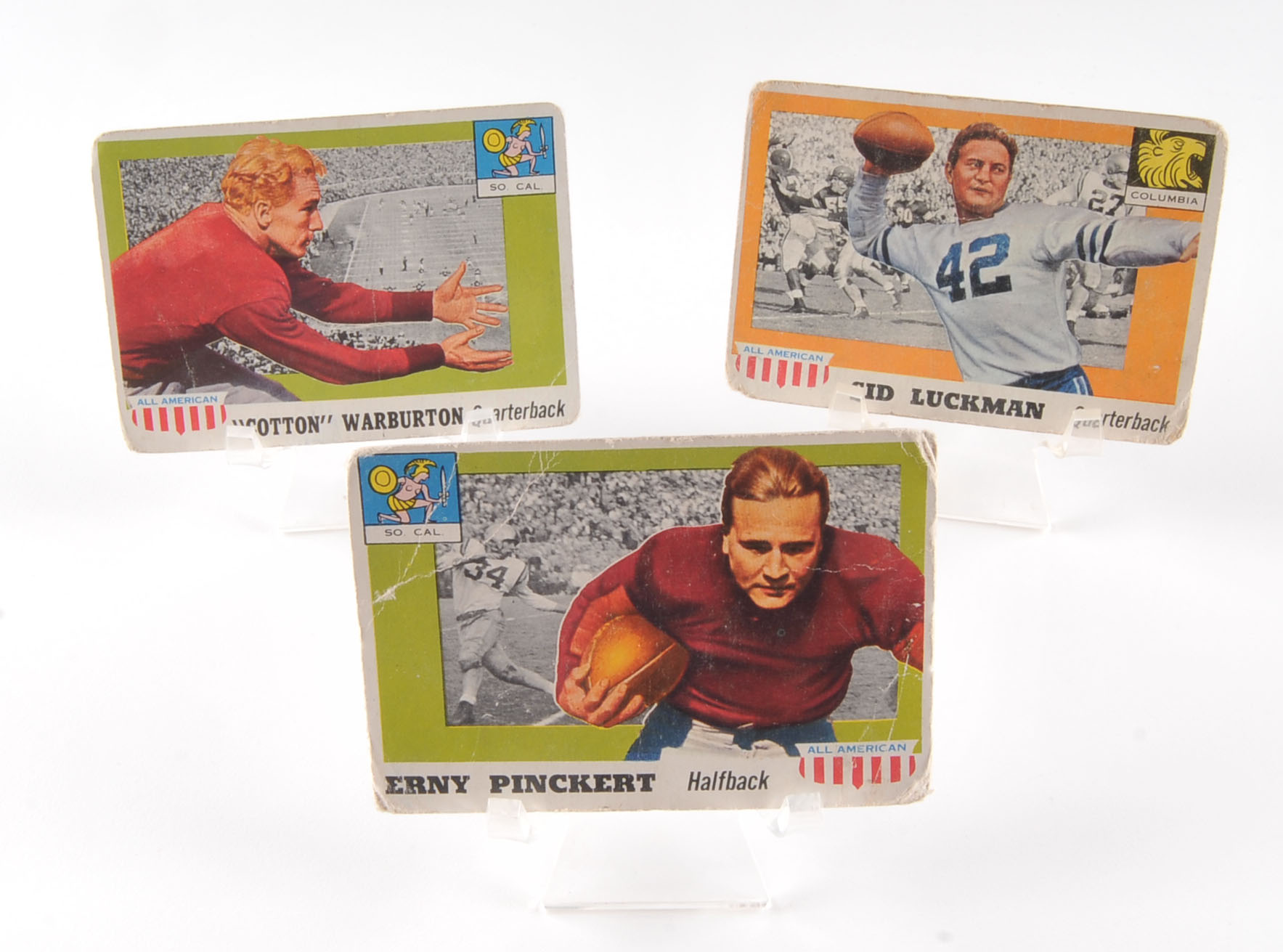 Lucky 13 1955 Topps College All-American Football Cards with Sid Luckman