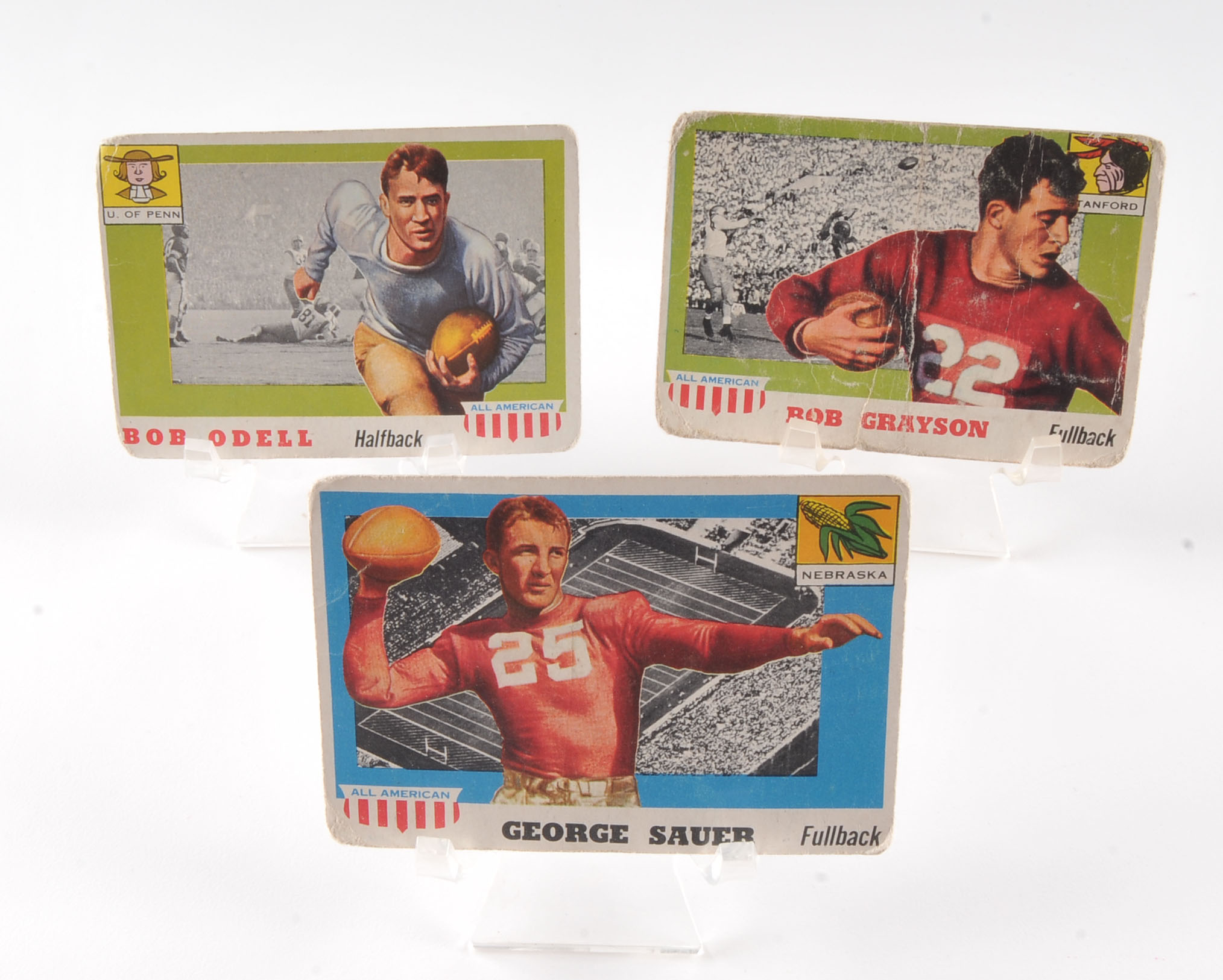 Lucky 13 1955 Topps College All-American Football Cards with Sid Luckman