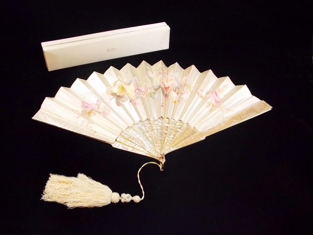 A Marvelous Tiffany & Co. Mother of Pearl Fan from the Paris Exposition Of 1878
