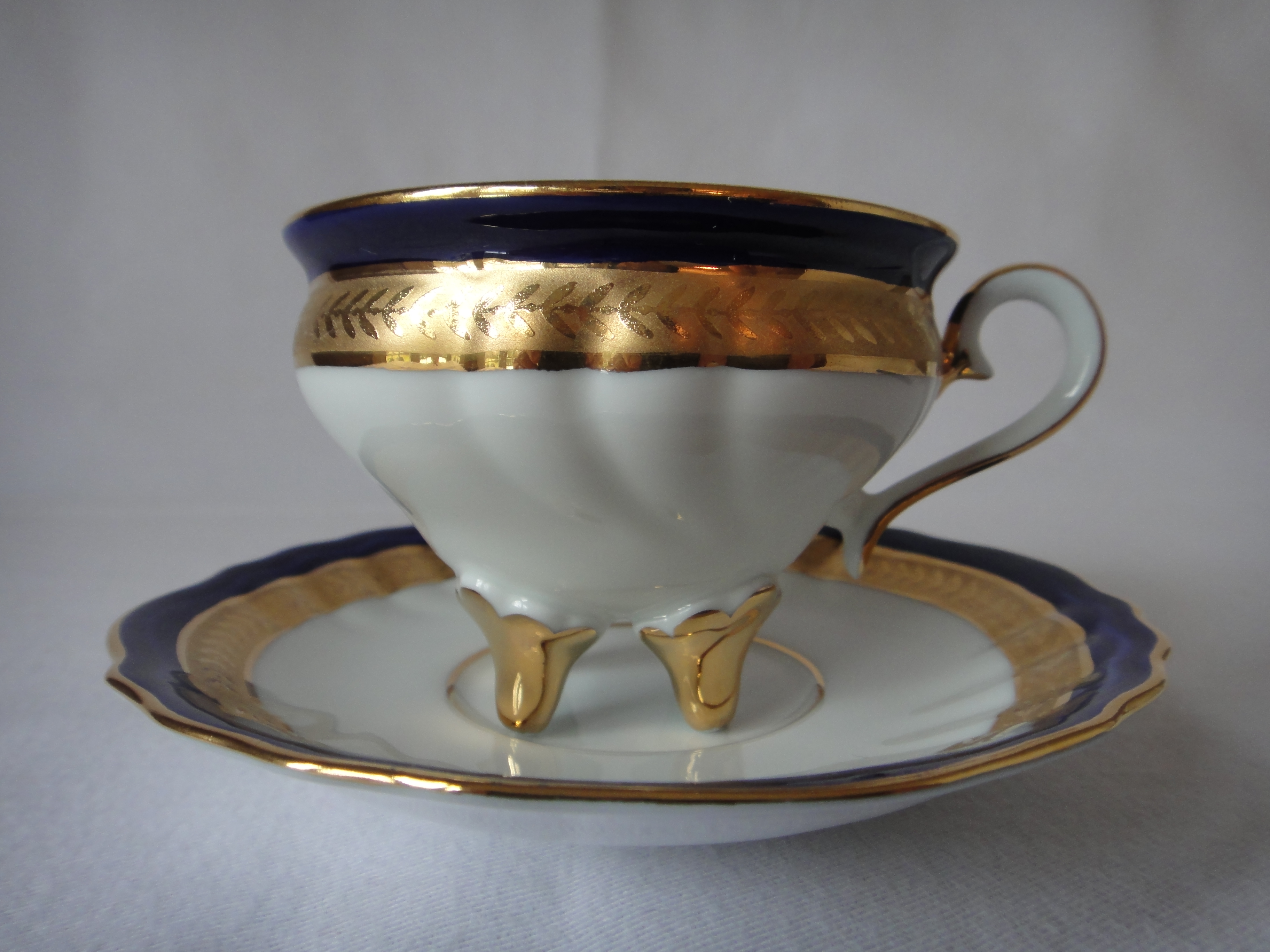 Vintage Footed Limoges Cup and Saucer