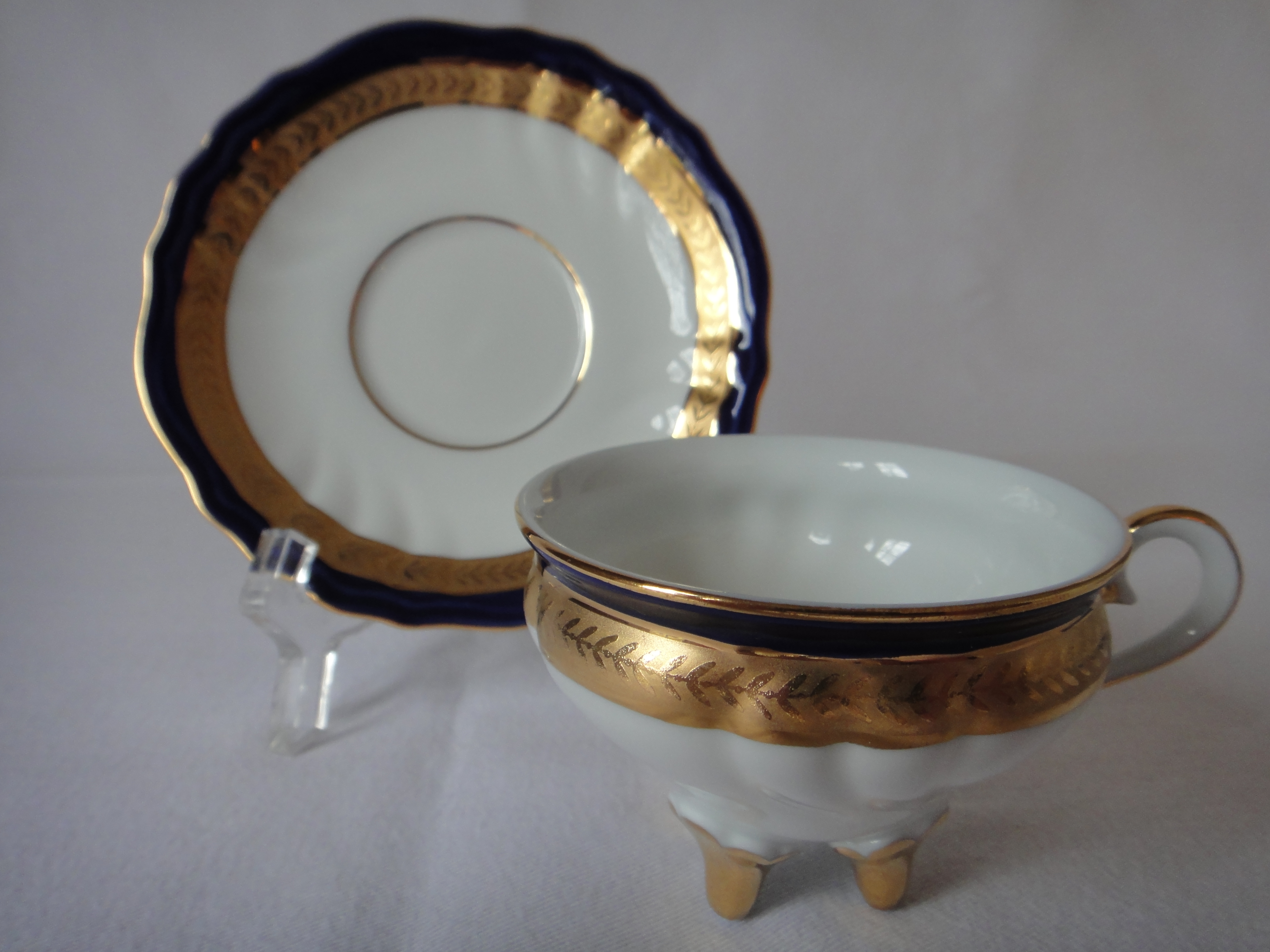 Vintage Footed Limoges Cup and Saucer