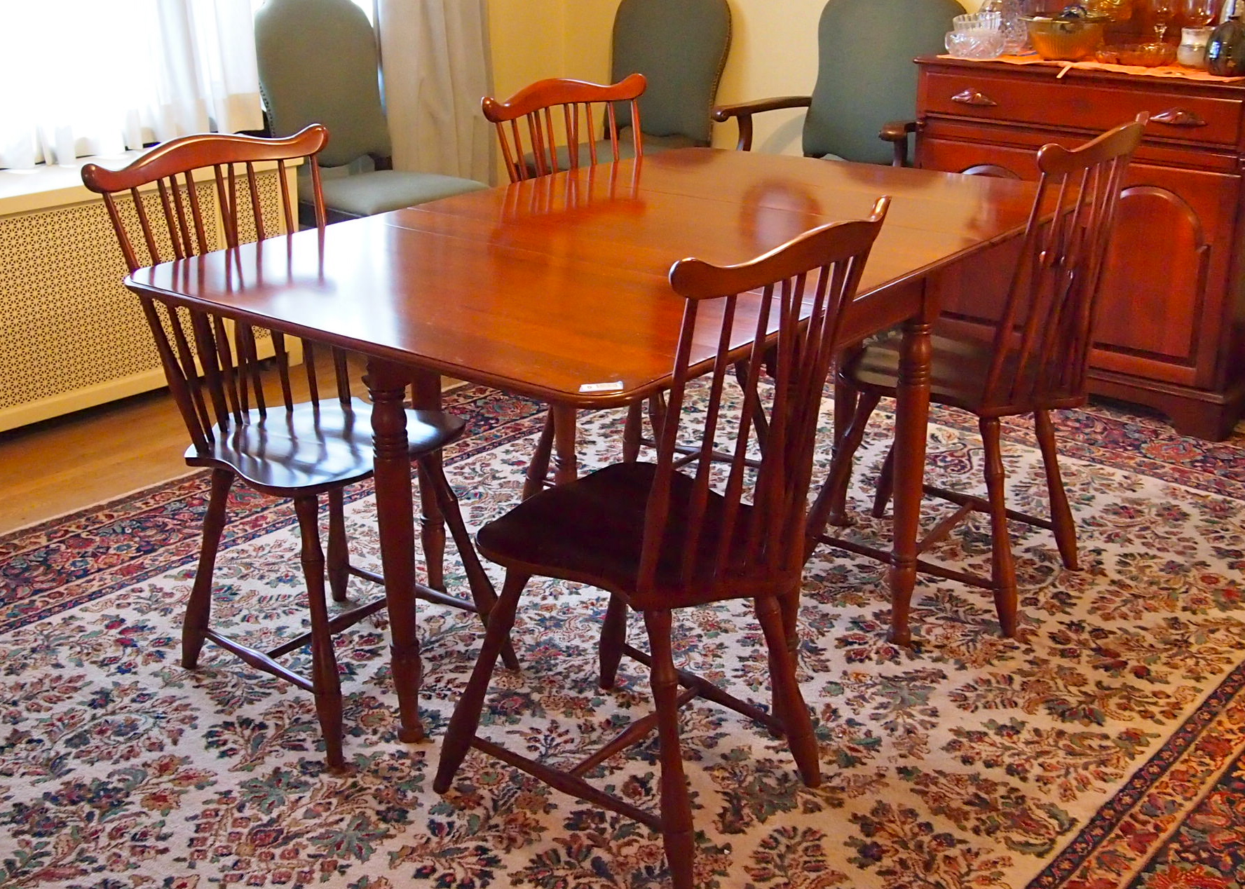 Cherry Wood Dining Table and Chairs