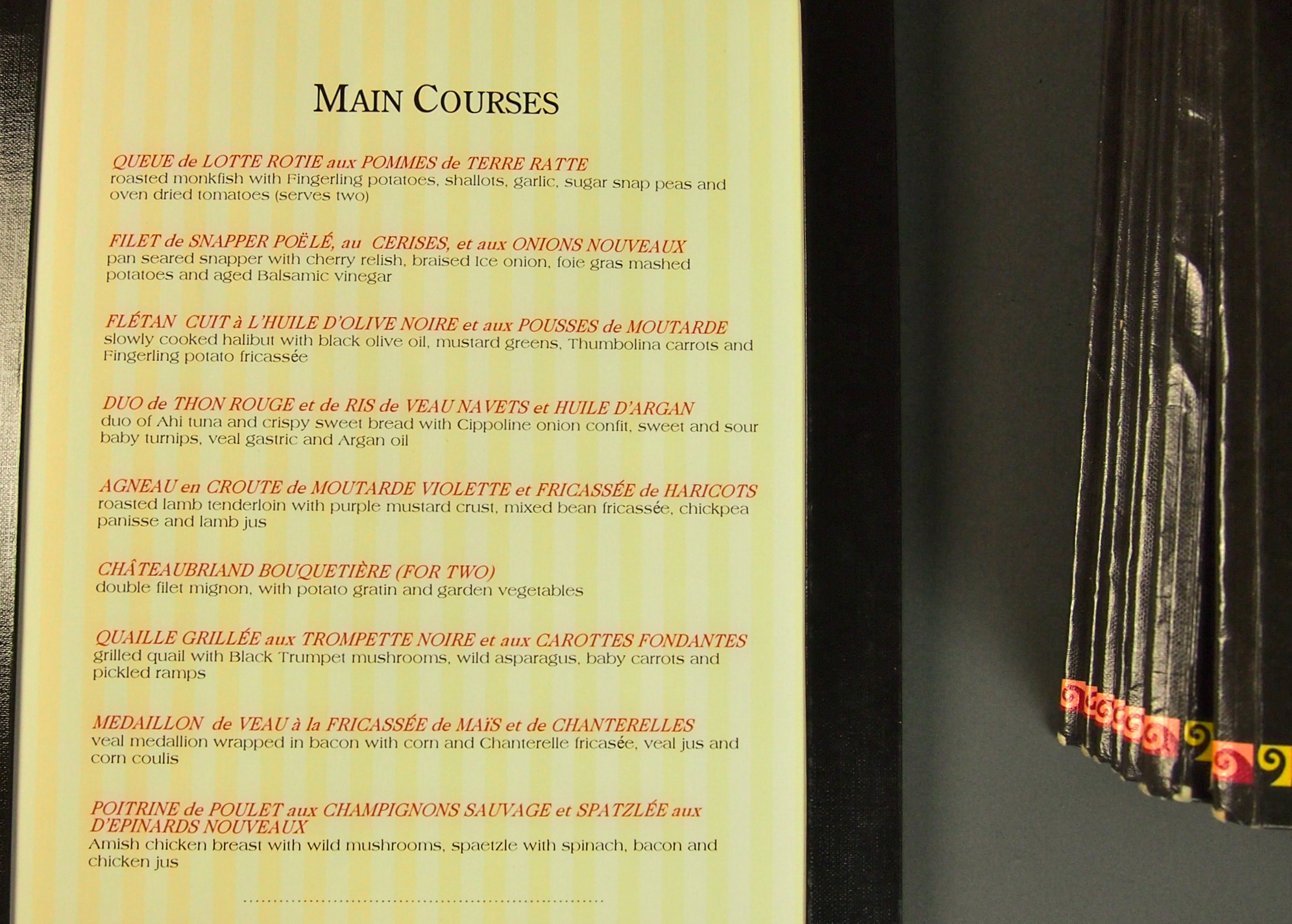 Collection of Maisonette Menus