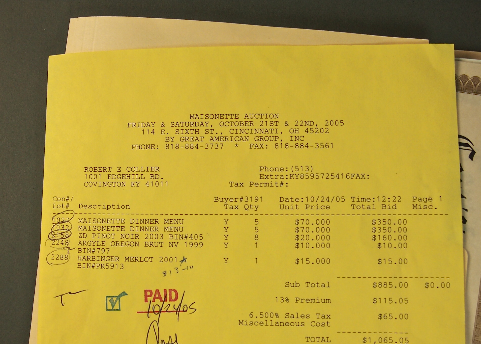 Collection of Maisonette Menus