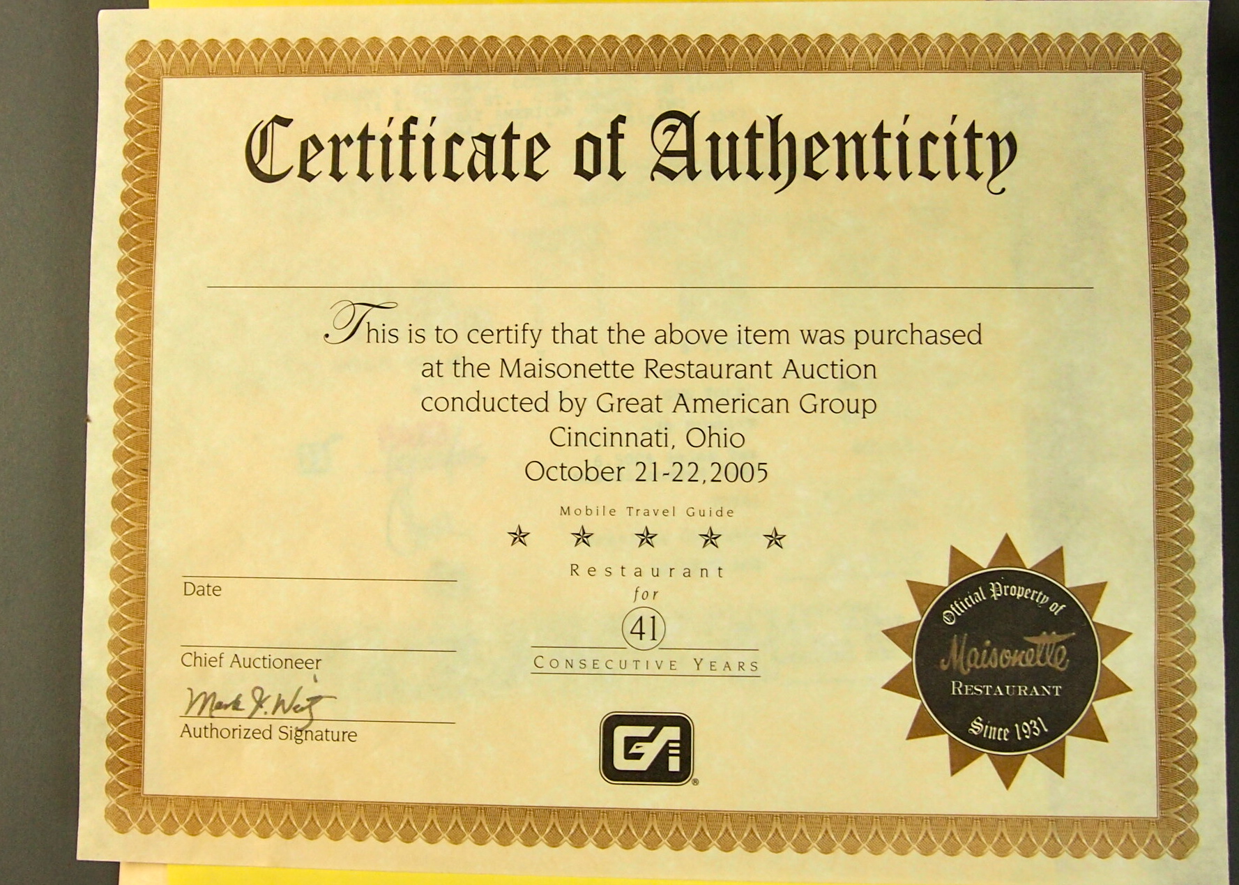 Collection of Maisonette Menus