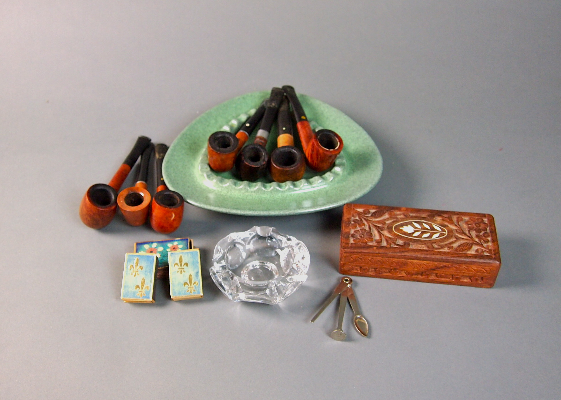 Vintage Wooden Tobacco Pipes and Smoking Accessories
