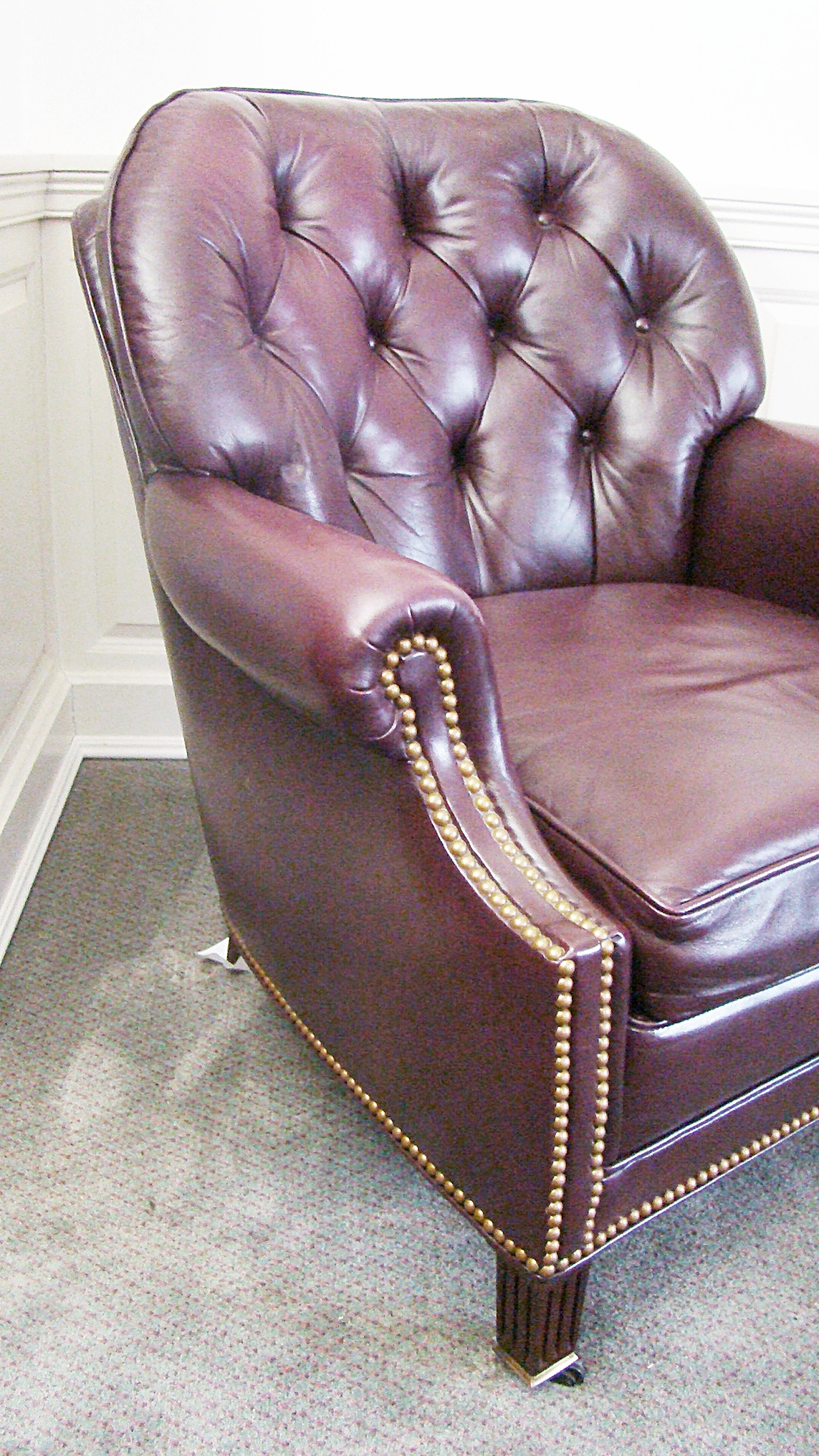Hancock and Moor Leather Club Chair and Matching Ottoman