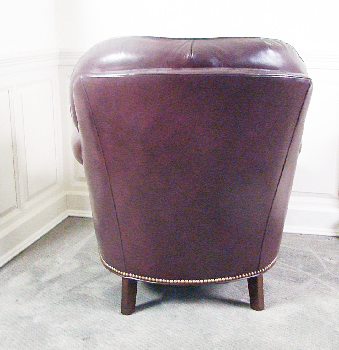 Hancock and Moor Leather Club Chair and Matching Ottoman