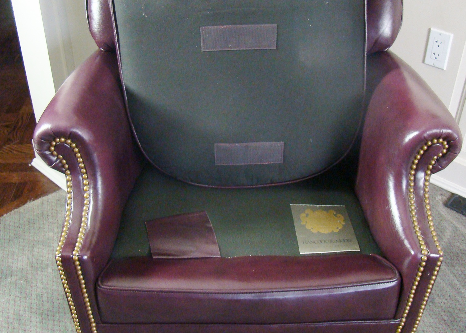 Hancock and Moor Leather Club Chair and Matching Ottoman