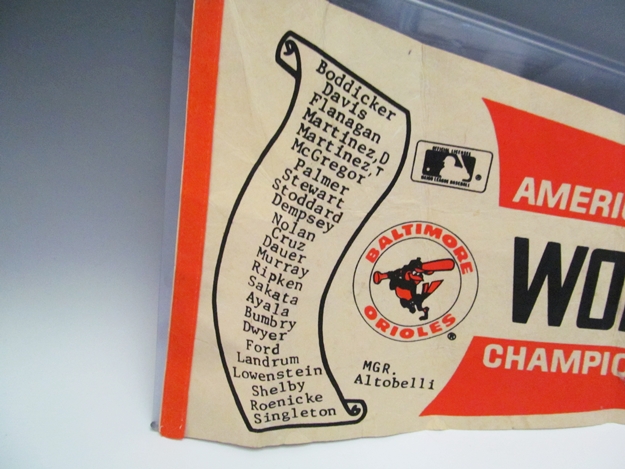 Original 1983 AL Word Series Orioles Champ Pennant