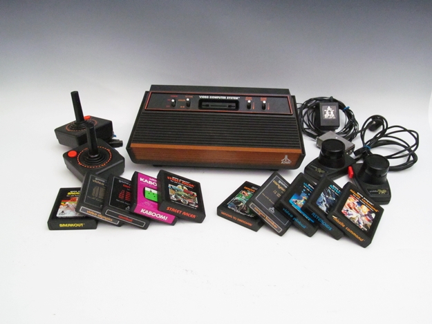 Original Atari 2600 Gaming Console and Games