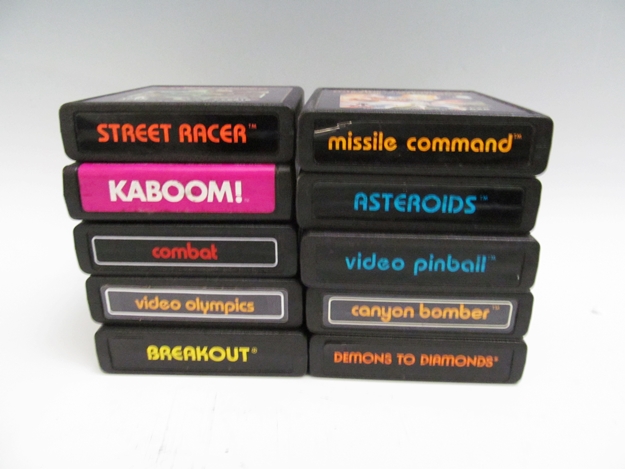 Original Atari 2600 Gaming Console and Games