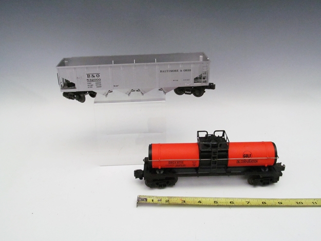 Group of Five O-Scale Model Train Cars