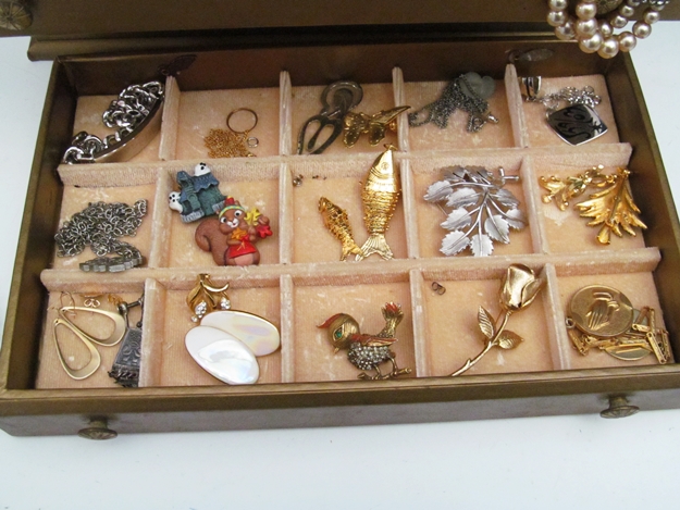 Costume Jewelry Collection with Jewelry Box